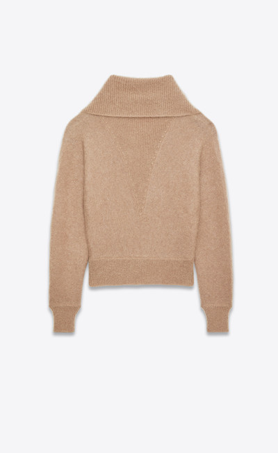 SAINT LAURENT shawl-neck sweater in mohair outlook