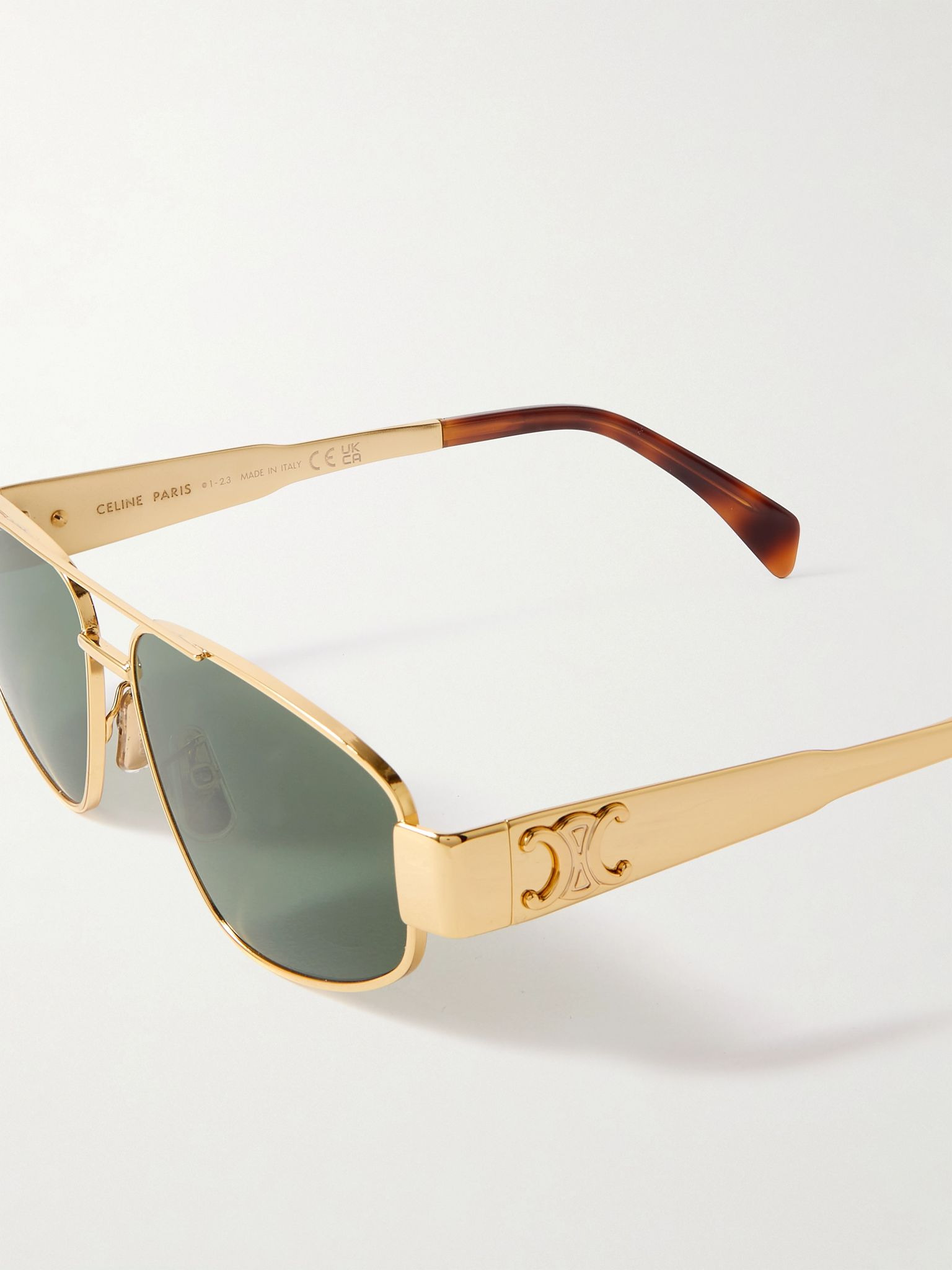 Triomphe aviator-style gold-tone and acetate sunglasses Gold - 4