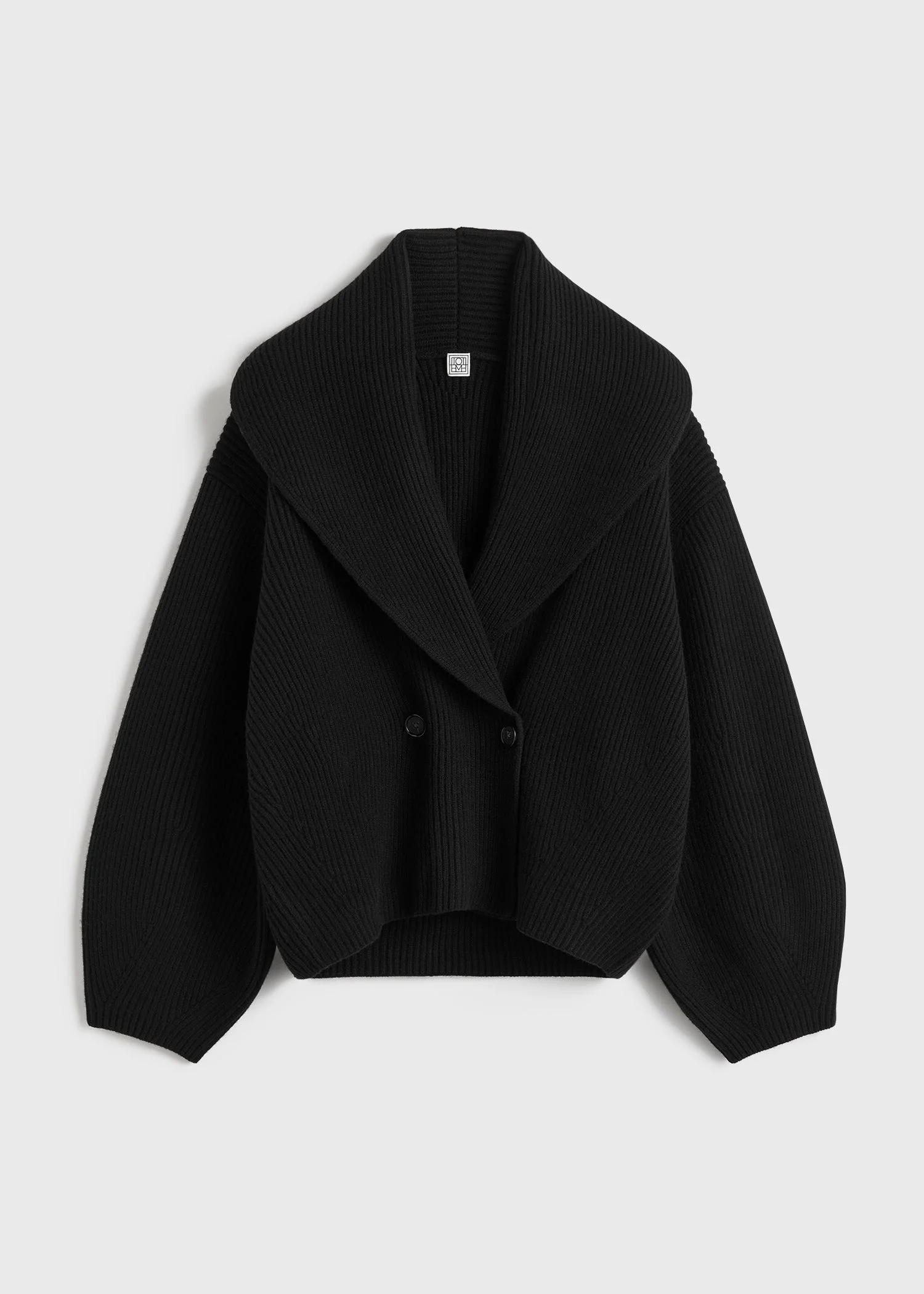 Shawl-lapel cardigan black - 1