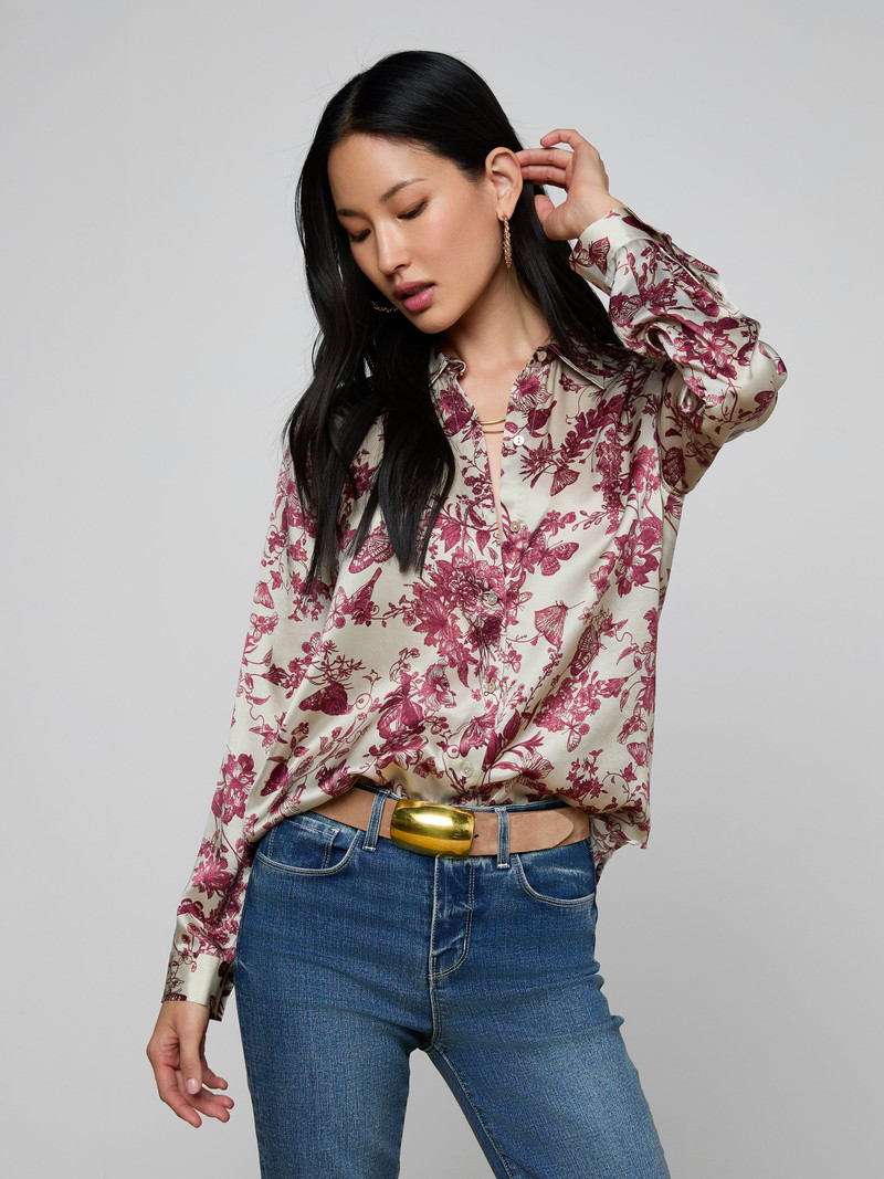 L'AGENCE Tyler Silk Blouse outlook