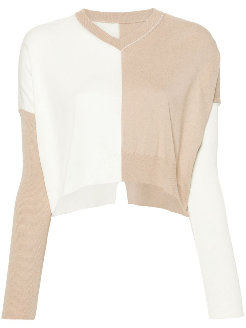 colour-block cropped jumper 1