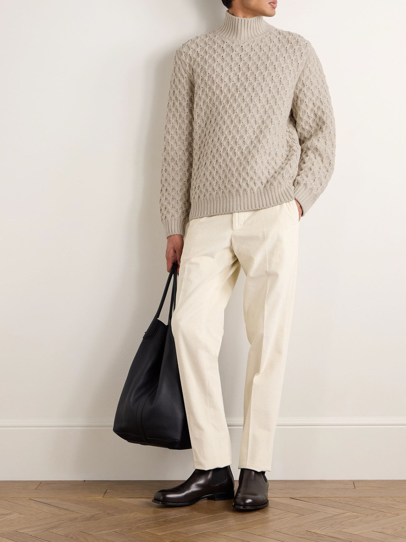 Loro Piana Cashmere Rollneck Sweater Ivory outlook