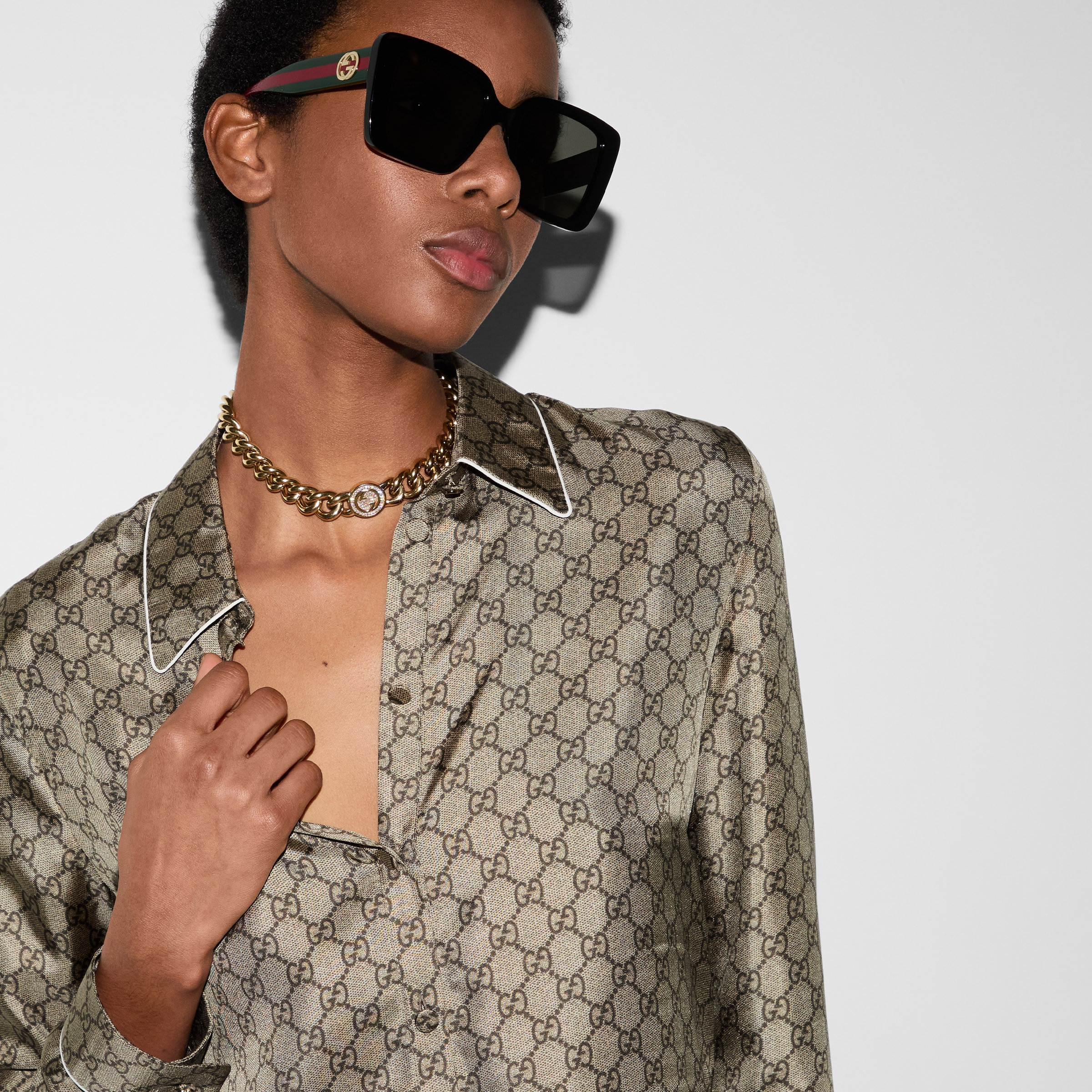 Printed silk twill shirt - 5