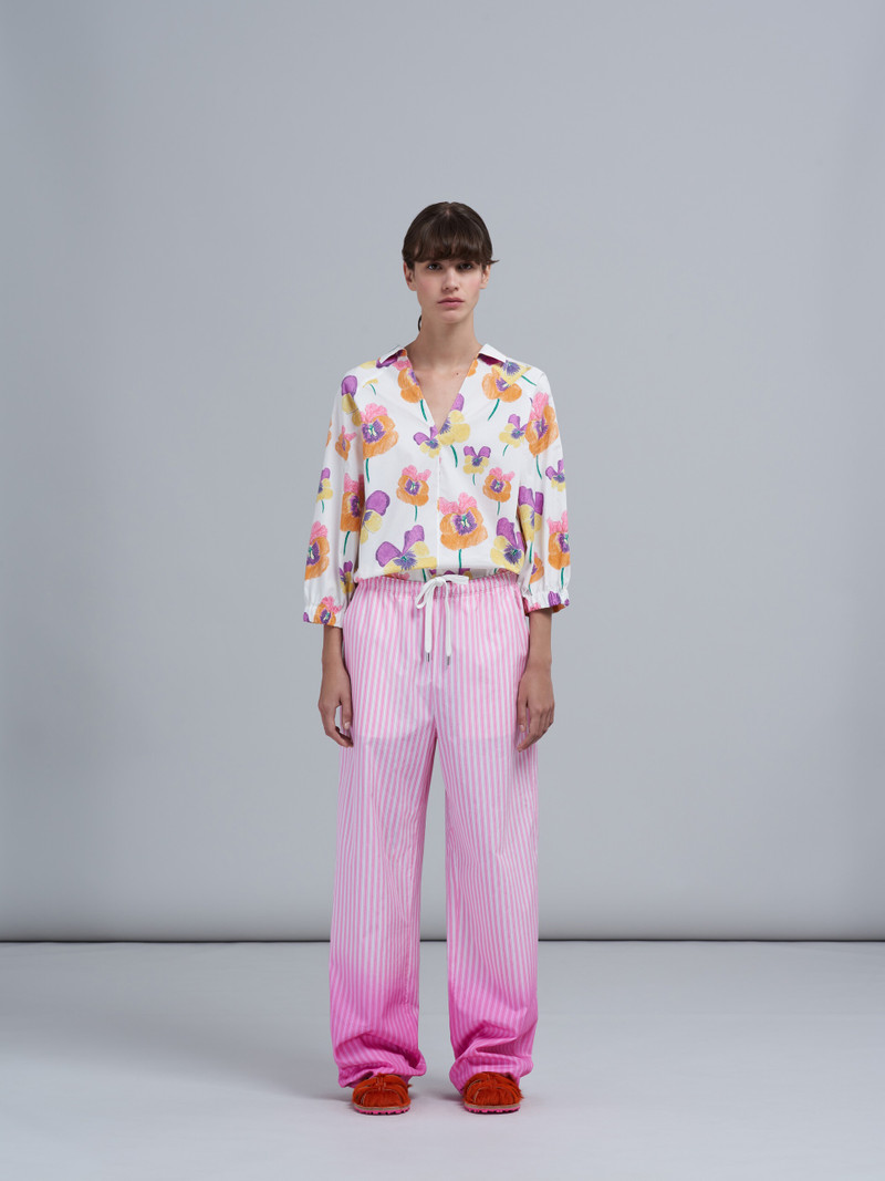 Marni PINK DIP-DYED POPLIN TROUSERS outlook