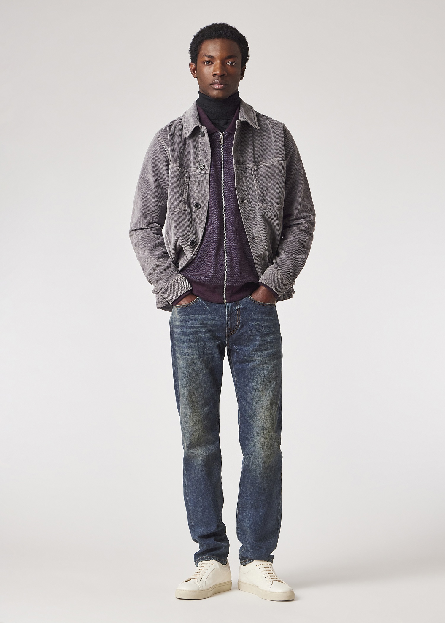 Tapered-Fit Vintage-Wash 'Crosshatch Stretch' Jeans - 4
