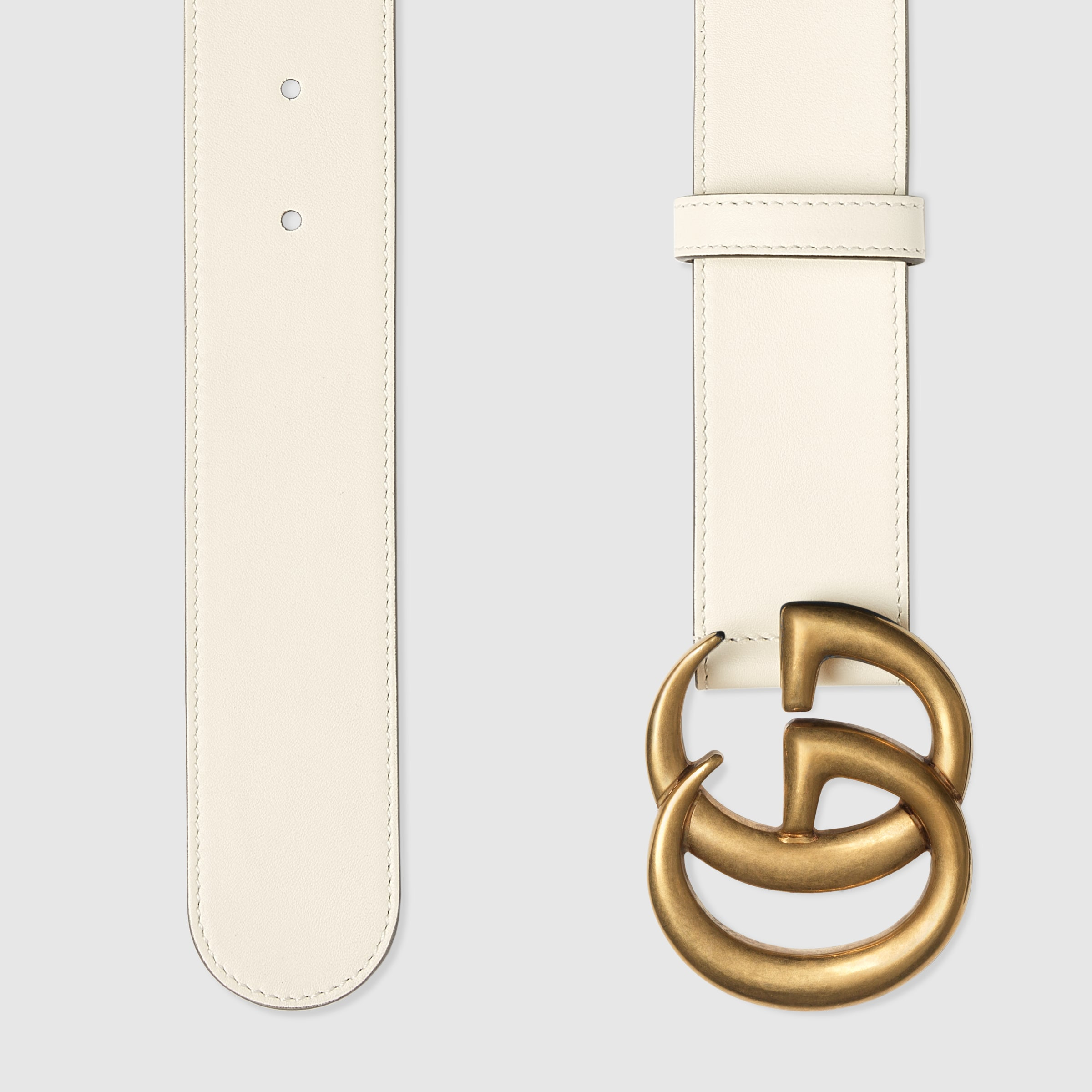 Leather belt with Double G buckle - 2