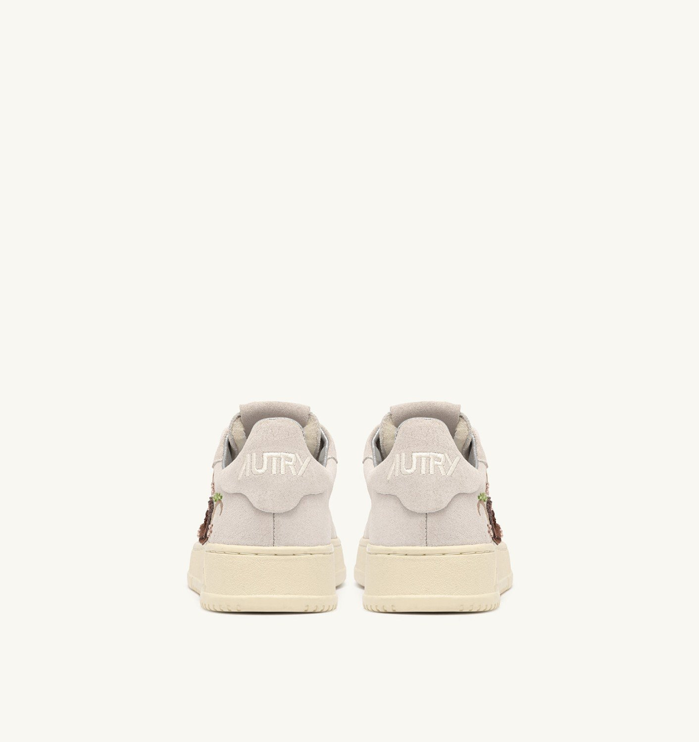 DALLAS LOW 'FLORAL' SNEAKERS IN WHITE SUEDE - 3