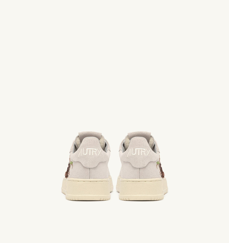 DALLAS LOW 'FLORAL' SNEAKERS IN WHITE SUEDE 3