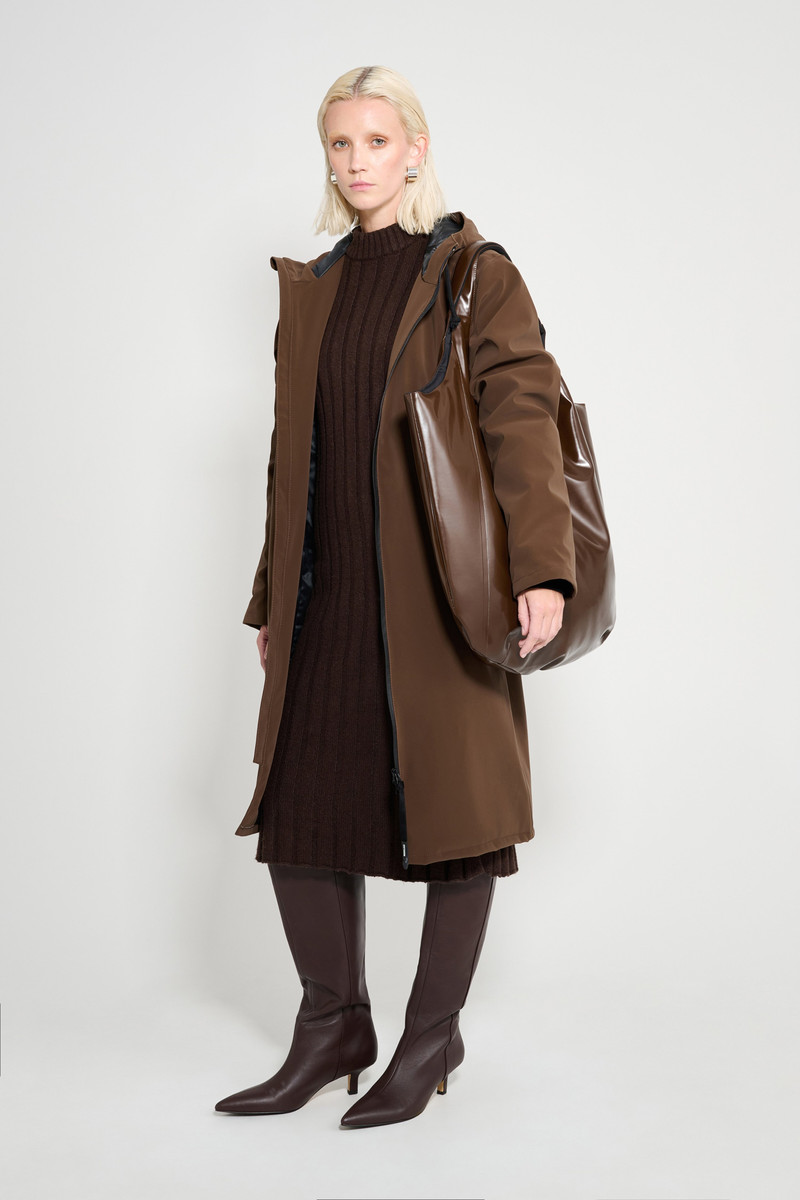 Stockholm Long Matte Winter Coat Dark Brown 1