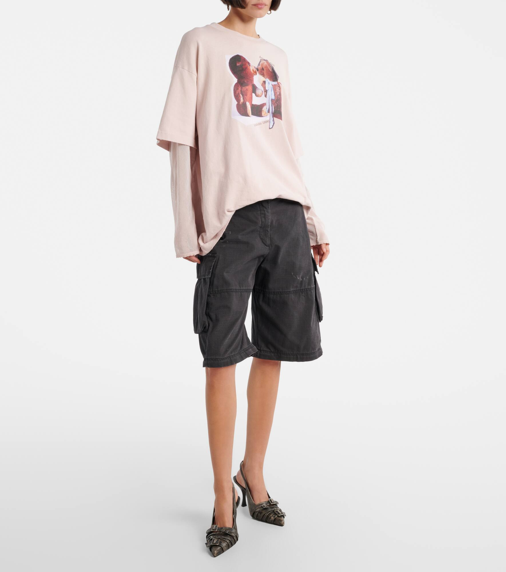 Cotton barrel-leg cargo pants - 6