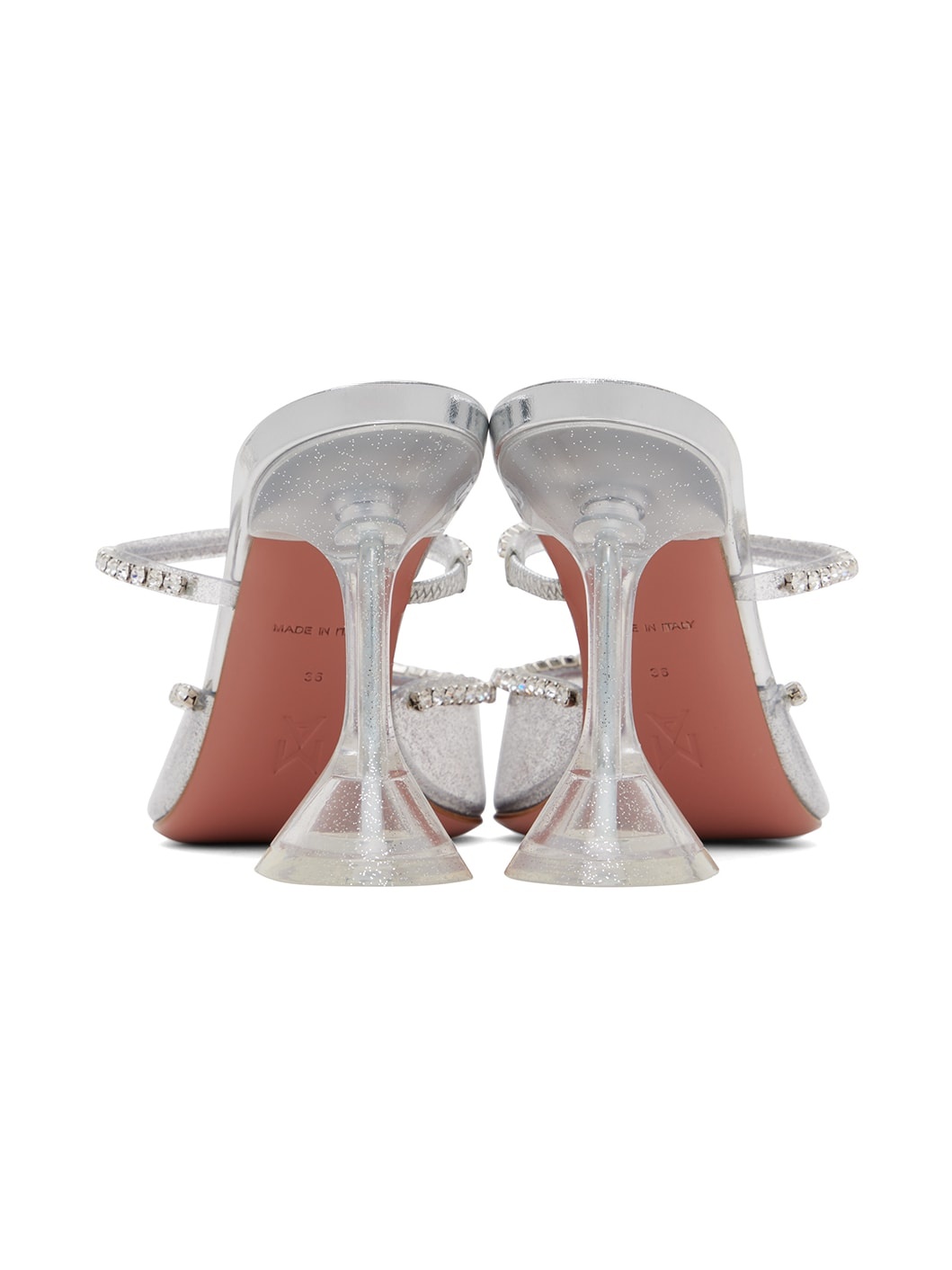 Silver Gilda Glass Mules - 2