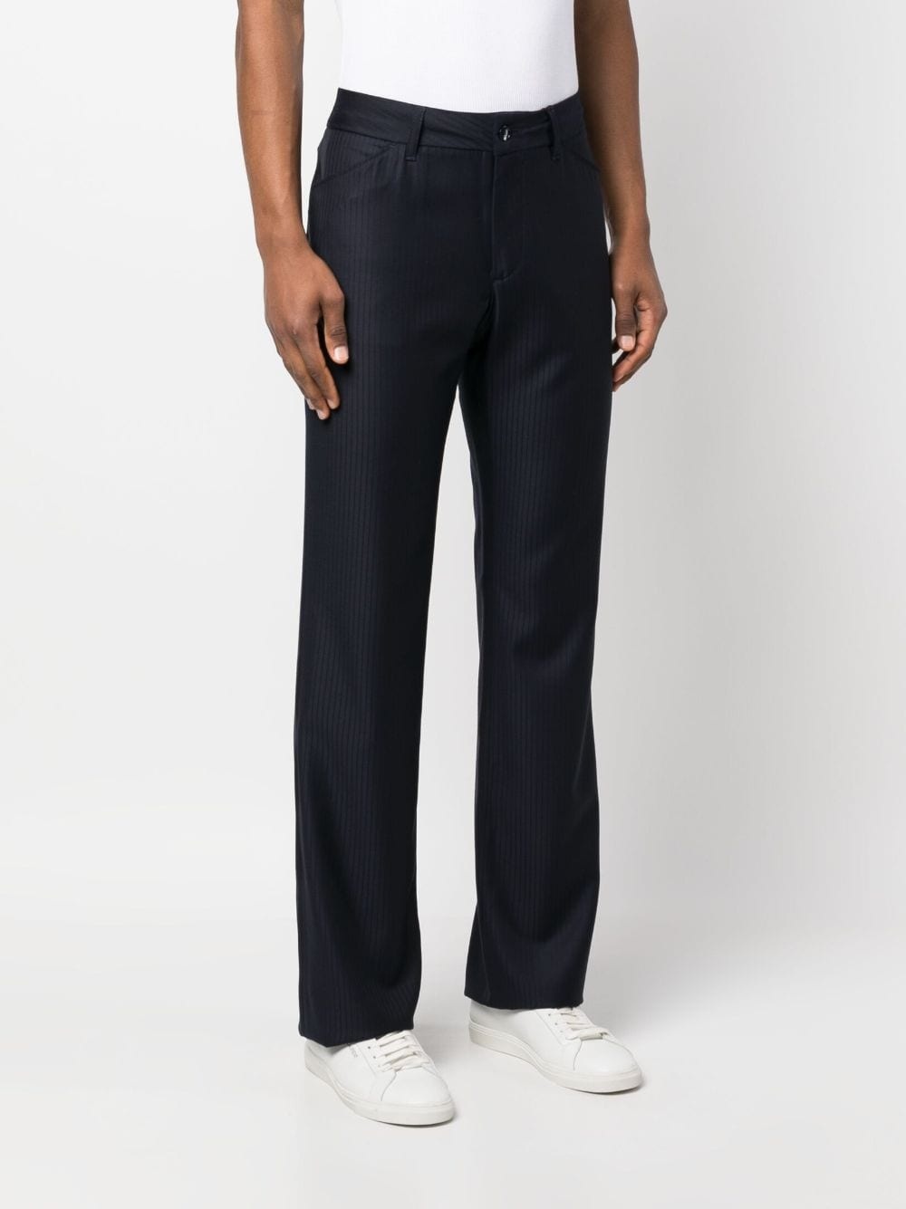 striped wool trousers - 3