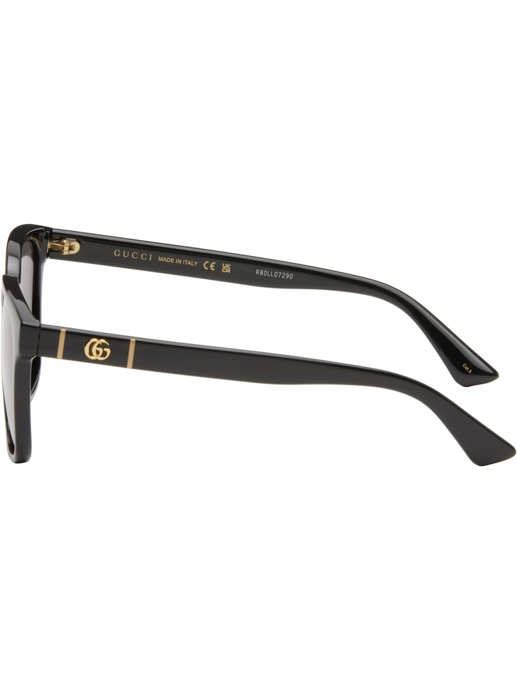 Black Lines Thin Square Acetate Sunglasses - 4