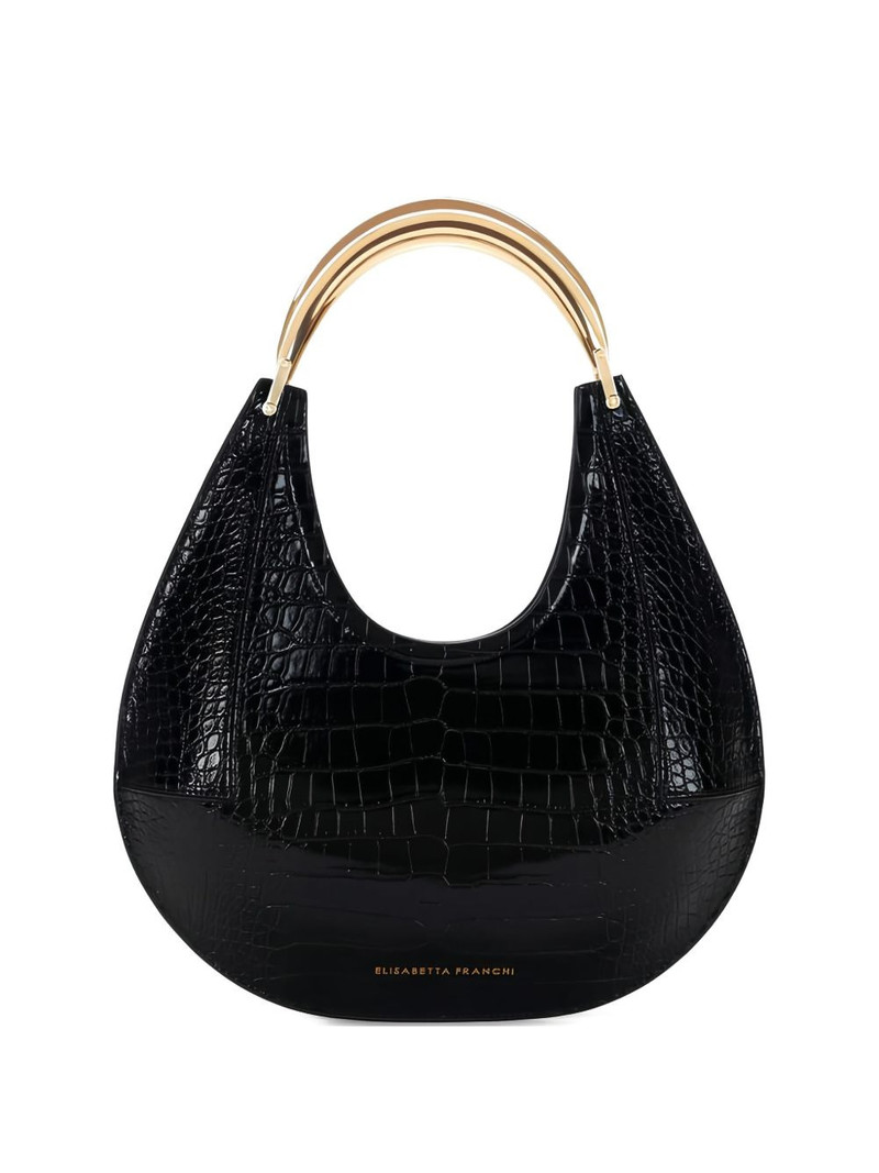 medium crocodile-embossed shoulder bag 1