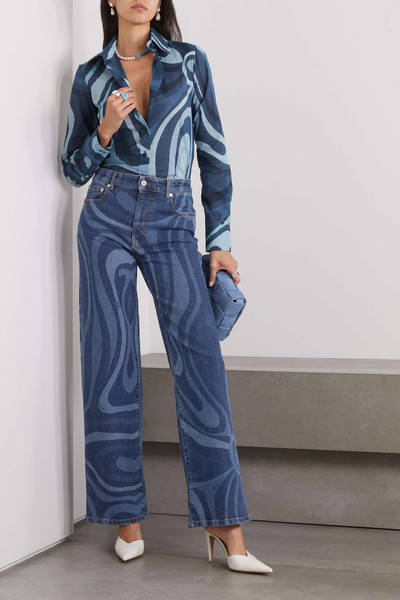 PUCCI Printed high-rise wide-leg jeans outlook