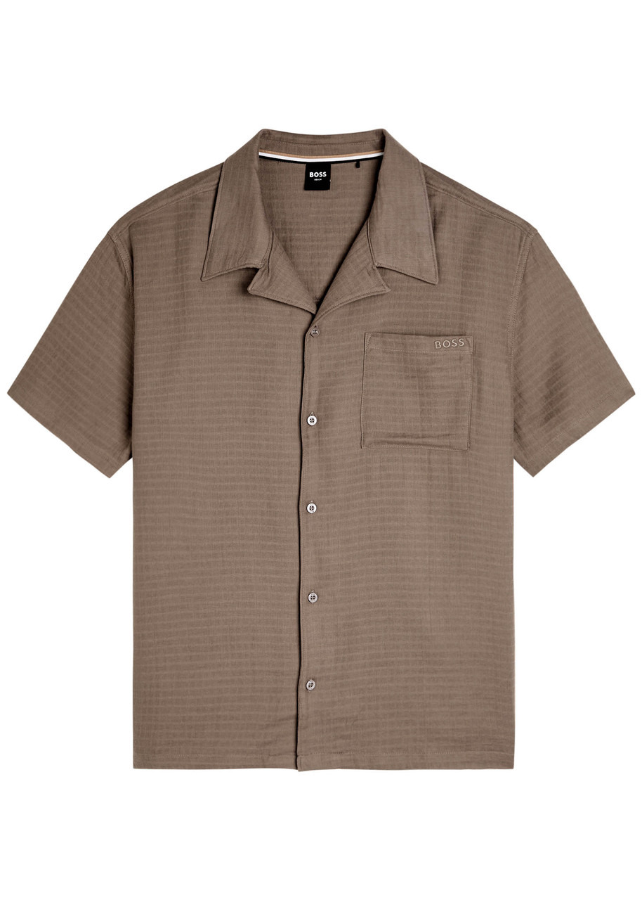 Boss Logo-embroidered Cotton Shirt - 1