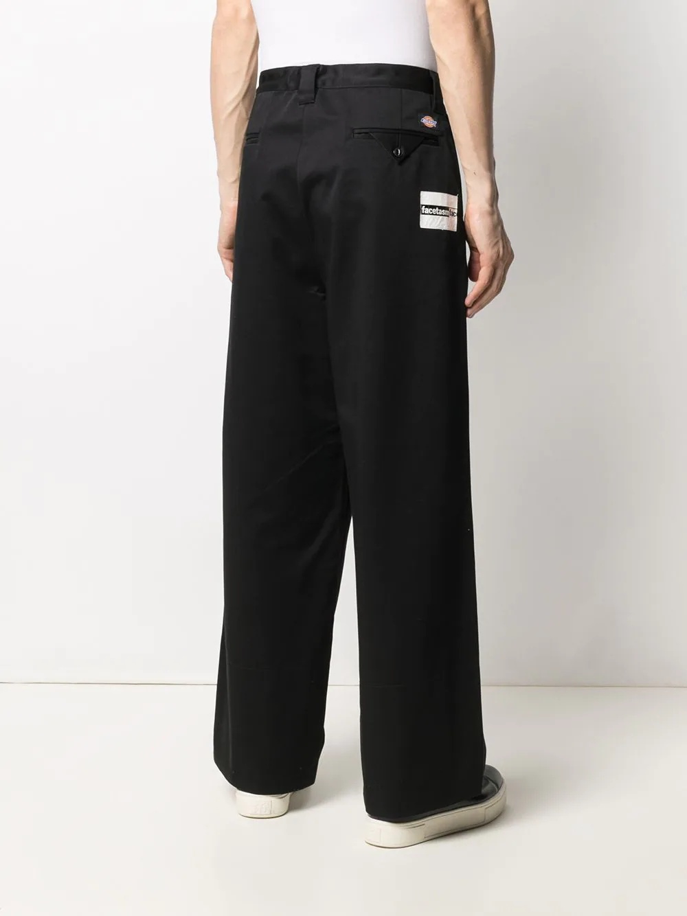 logo-patch wide-leg trousers - 5