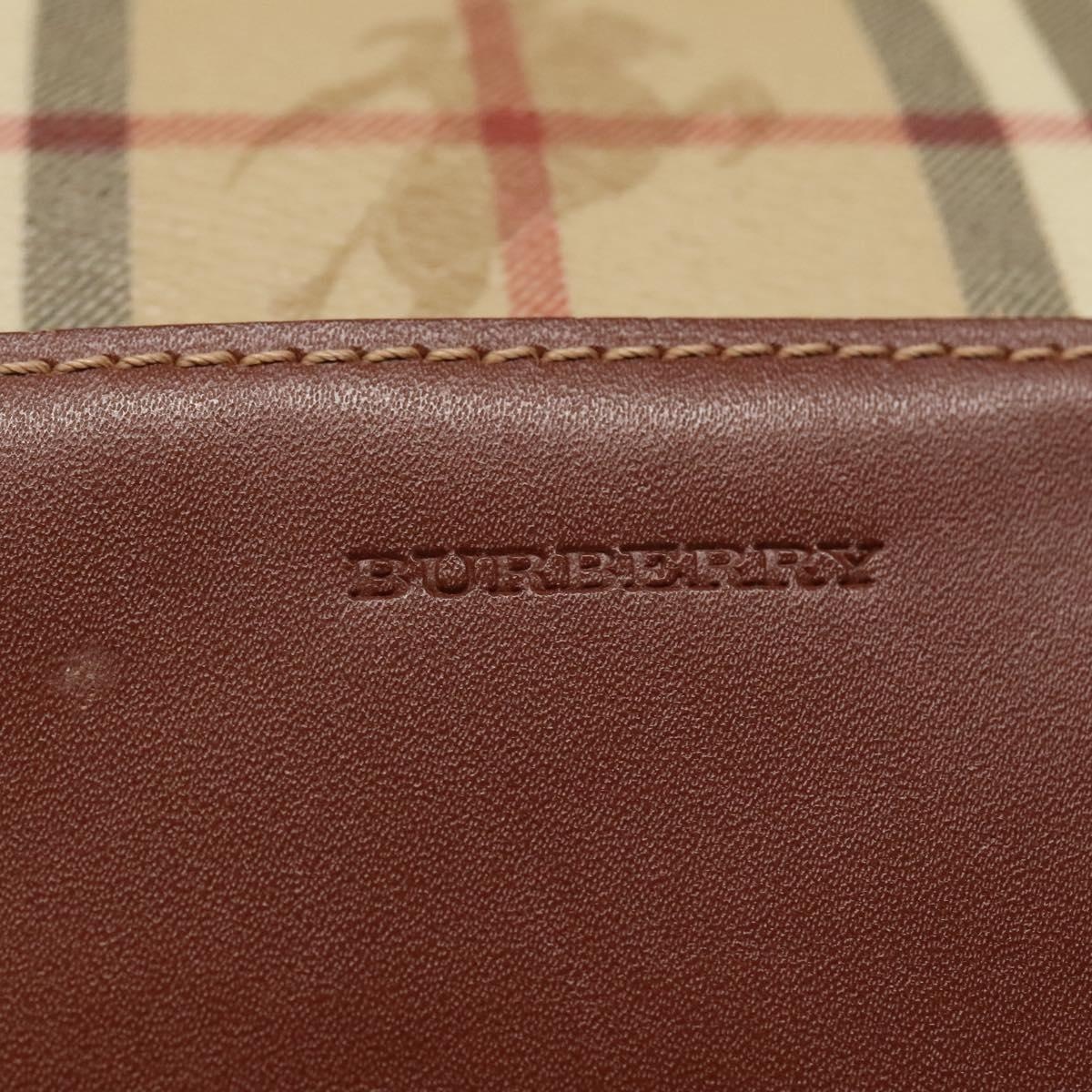 Burberry Nova Check Shoulder Bag Pvc Leather Beige Brown - 14