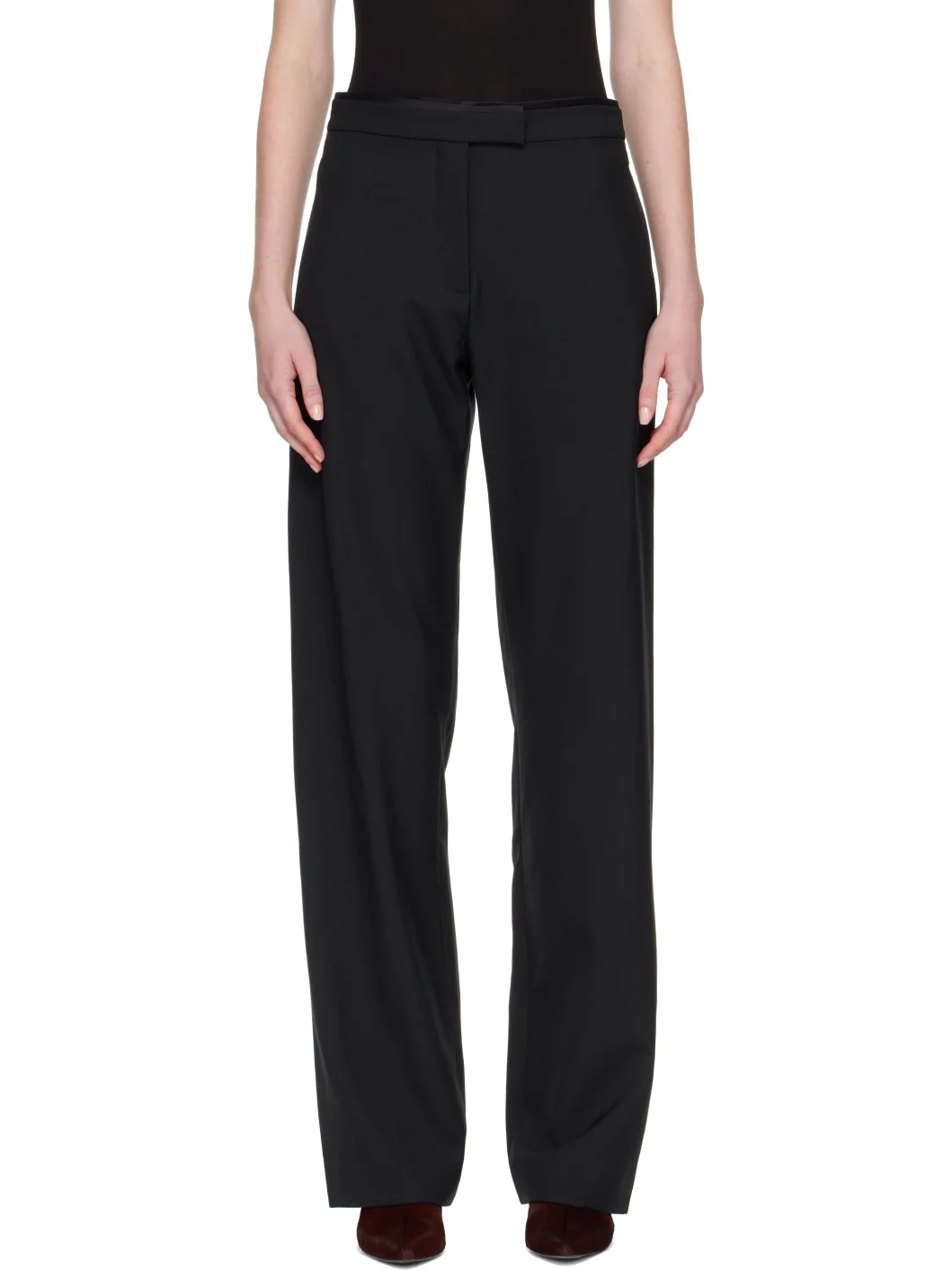 Black One Seam Trousers - 1
