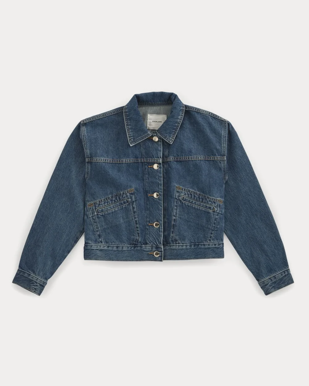 CROPPED TRUCKER JACKET IN DENIM - 1