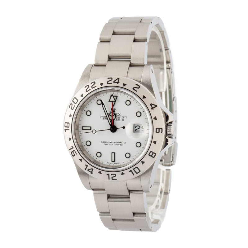 Pre-owned Rolex Explorer II Ref 16570 White Dial - 2
