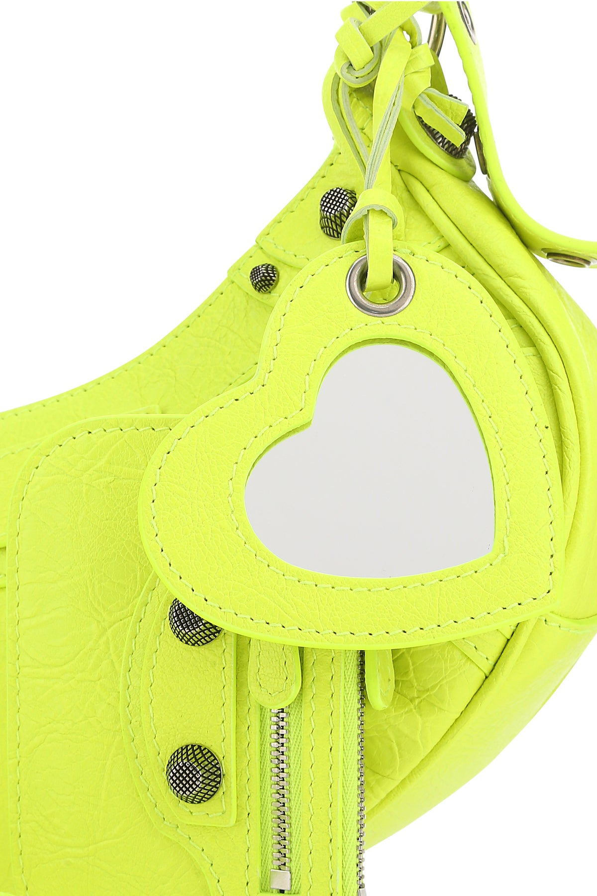 Fluo yellow nappa leather Le Cagole XS shoulder bag - 4