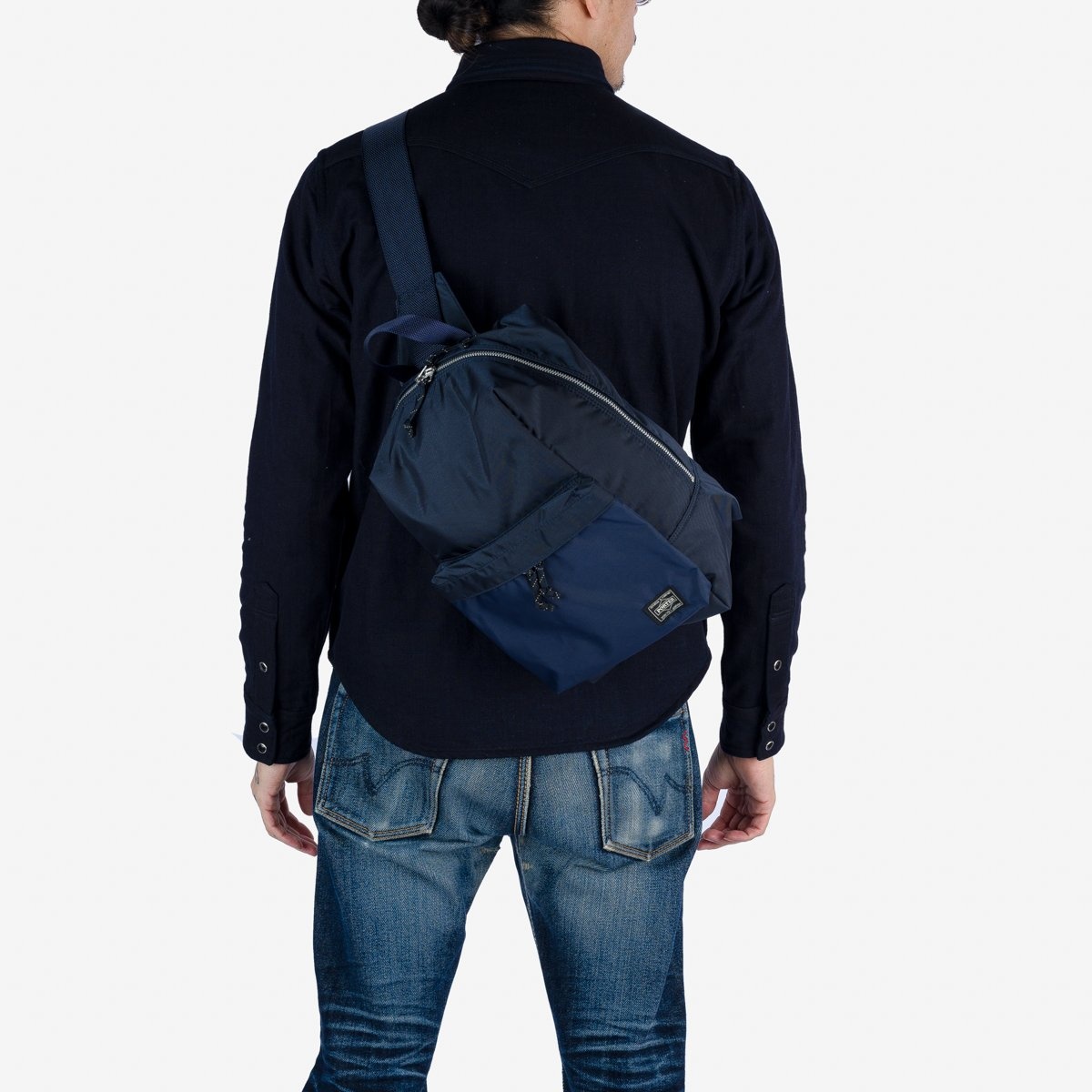 POR-FOR-SSB-BLU Porter - Yoshida & Co. - Force Sling Shoulder Bag - Blue - 2