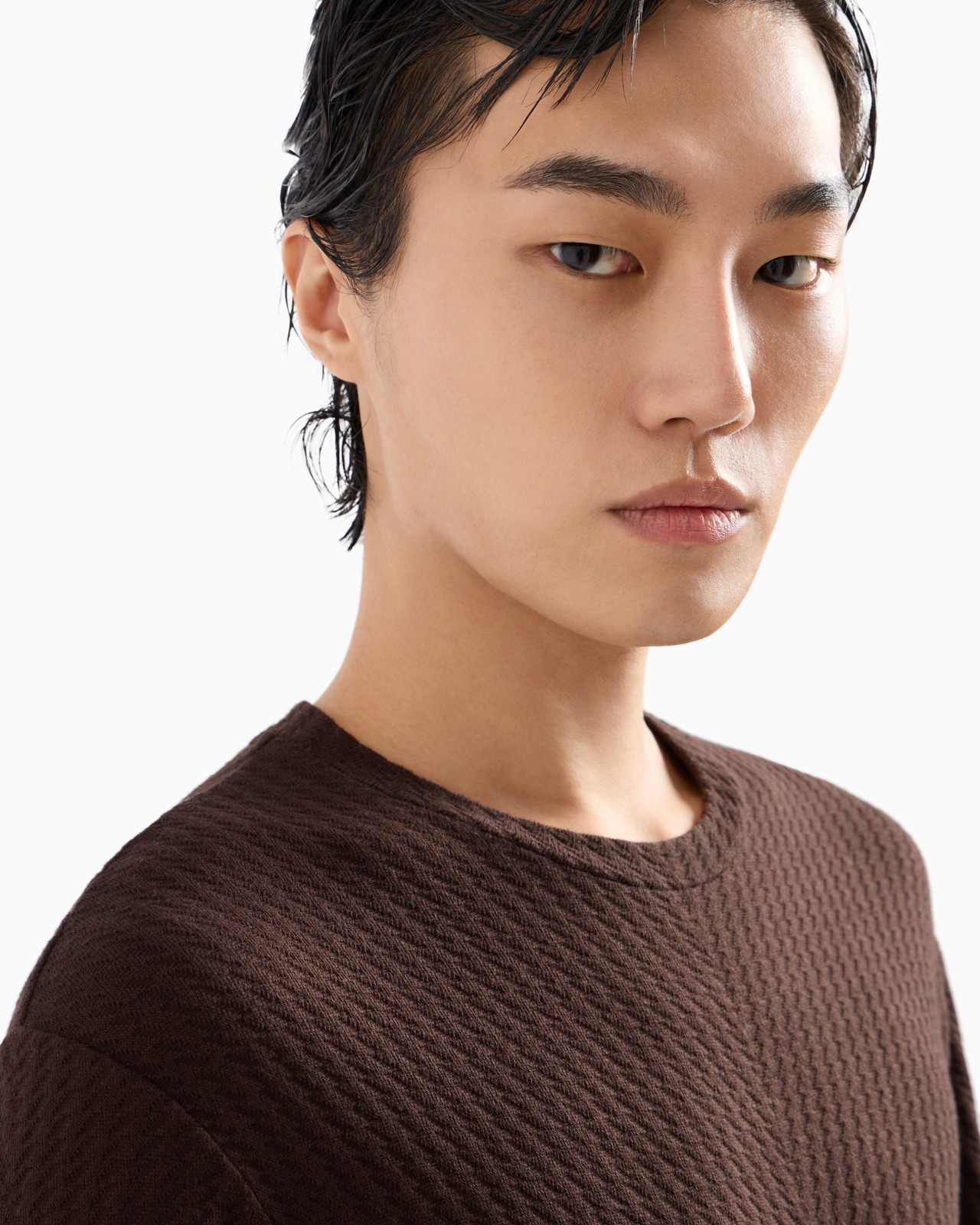 Viscose and cashmere jacquard jersey crew-neck T-shirt - 5
