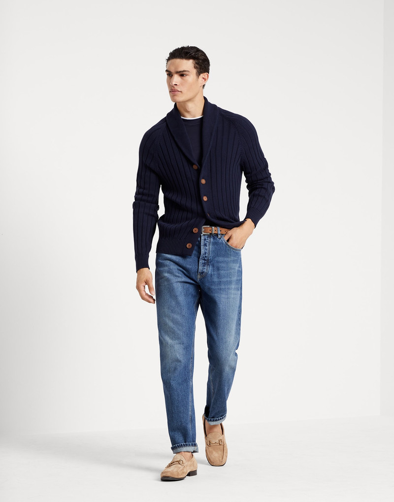 Silk and cotton jersey crew neck T-shirt with faux-layering 5