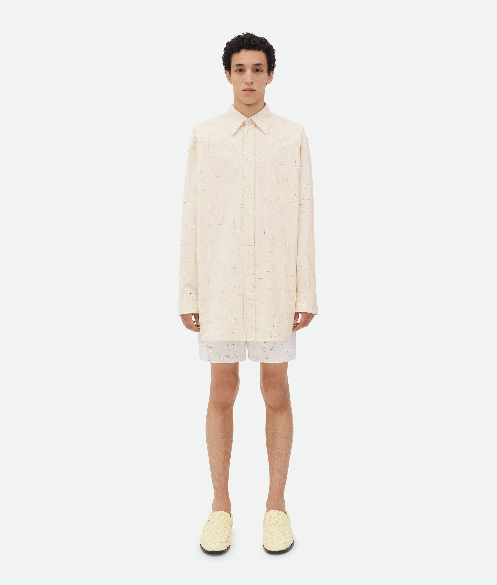 Textured Criss-Cross Cotton Shirt - 4