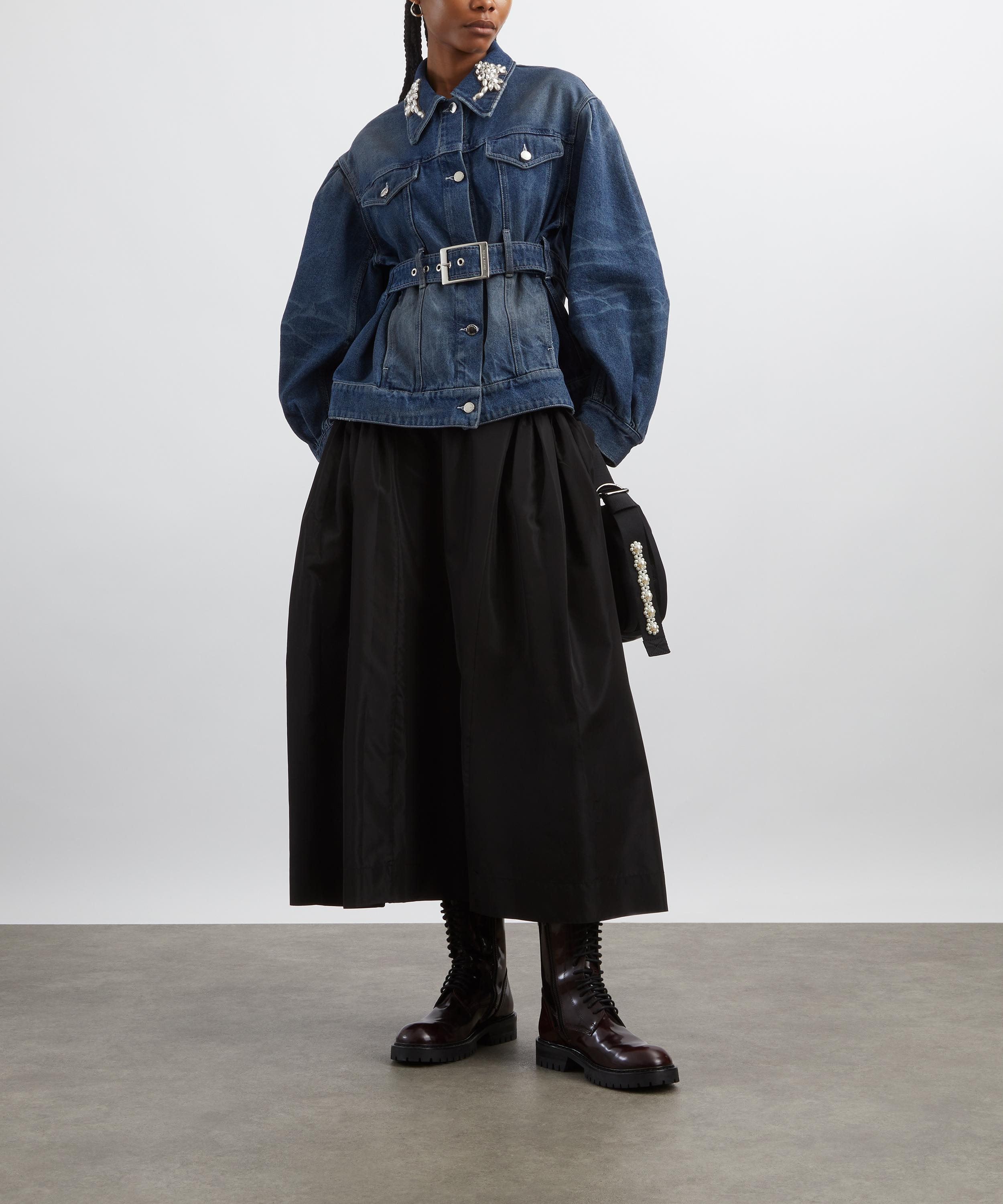 Distressed Denim Biker Jacket - 2
