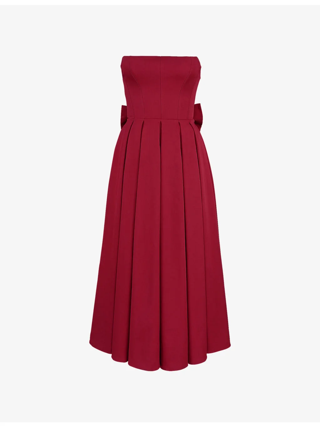 Pandora Bow-Back Strapless Woven Midi Dress - 1