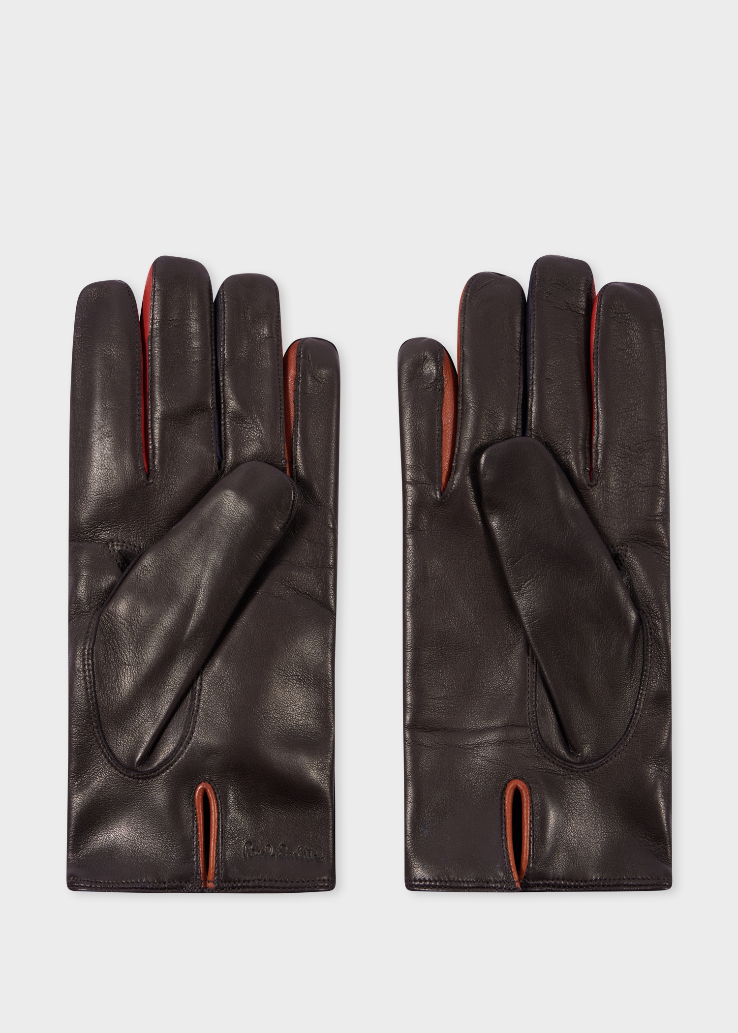 Brown Leather 'Concertina' Gloves - 2