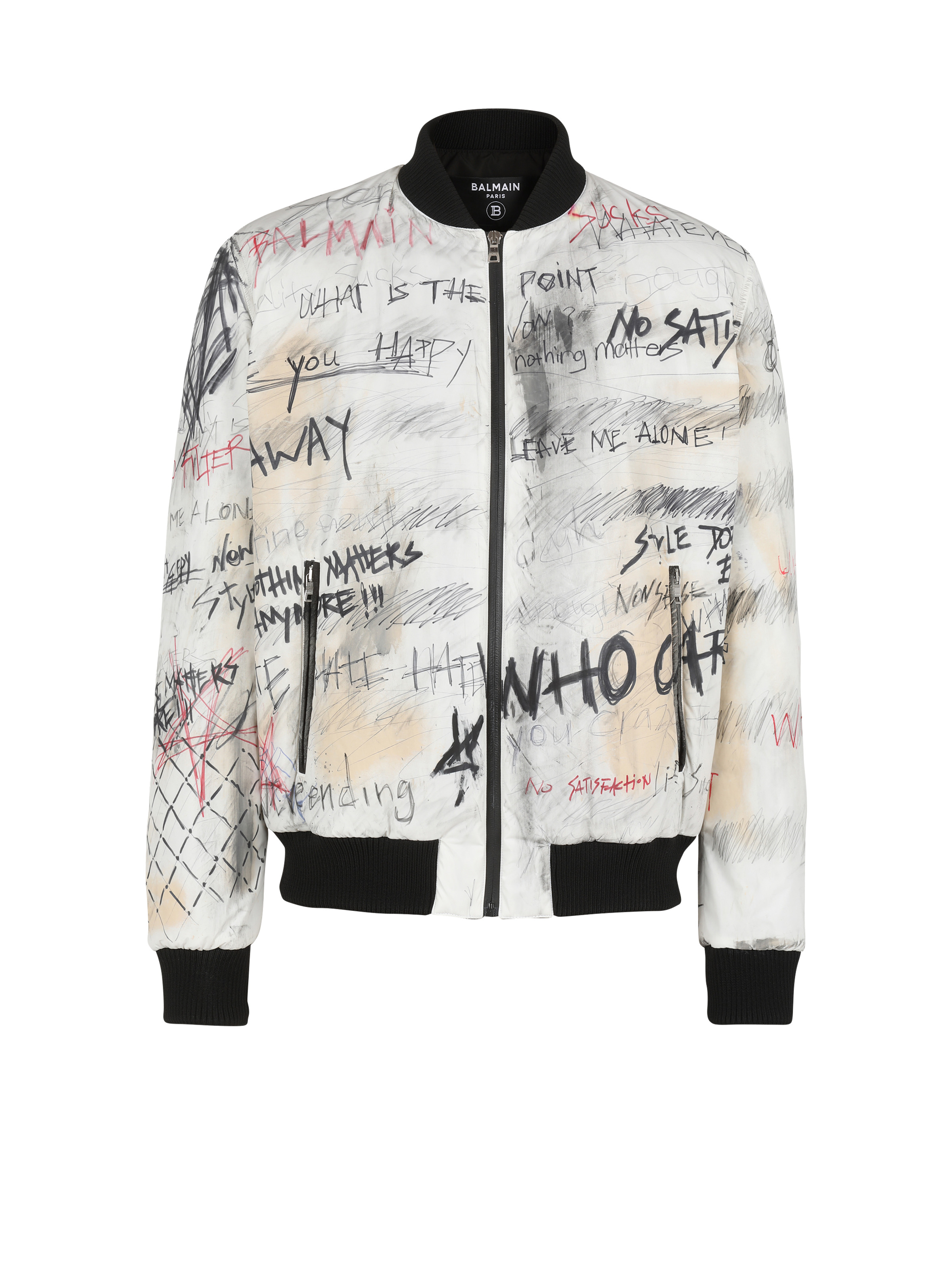 Unisex - Nylon bomber jacket with graffiti print - 1