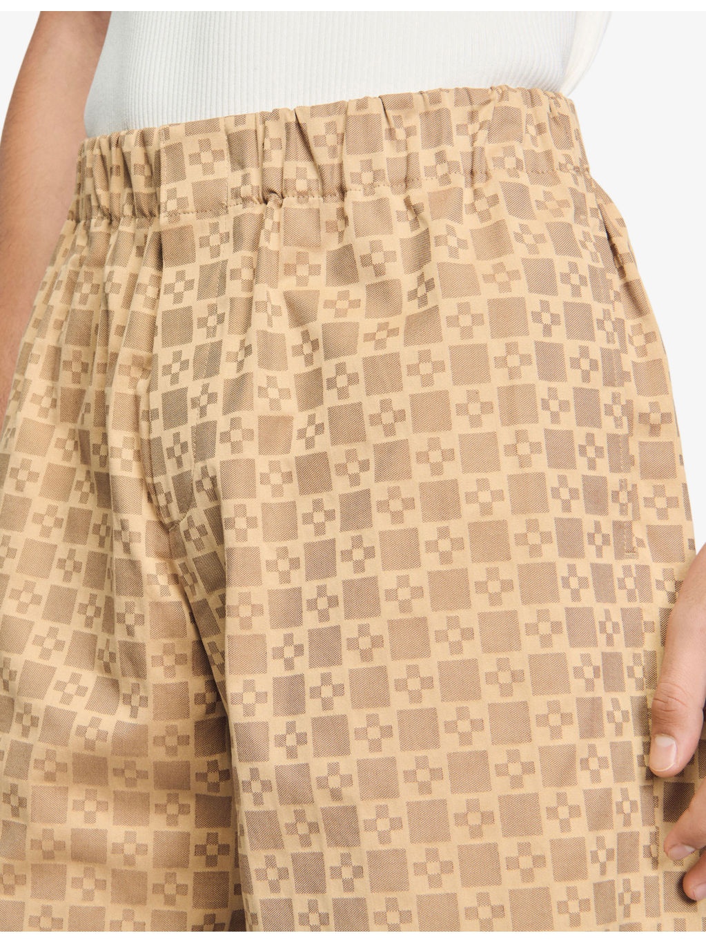 Cross-Print Elasticated-Waist Cotton Shorts - 5