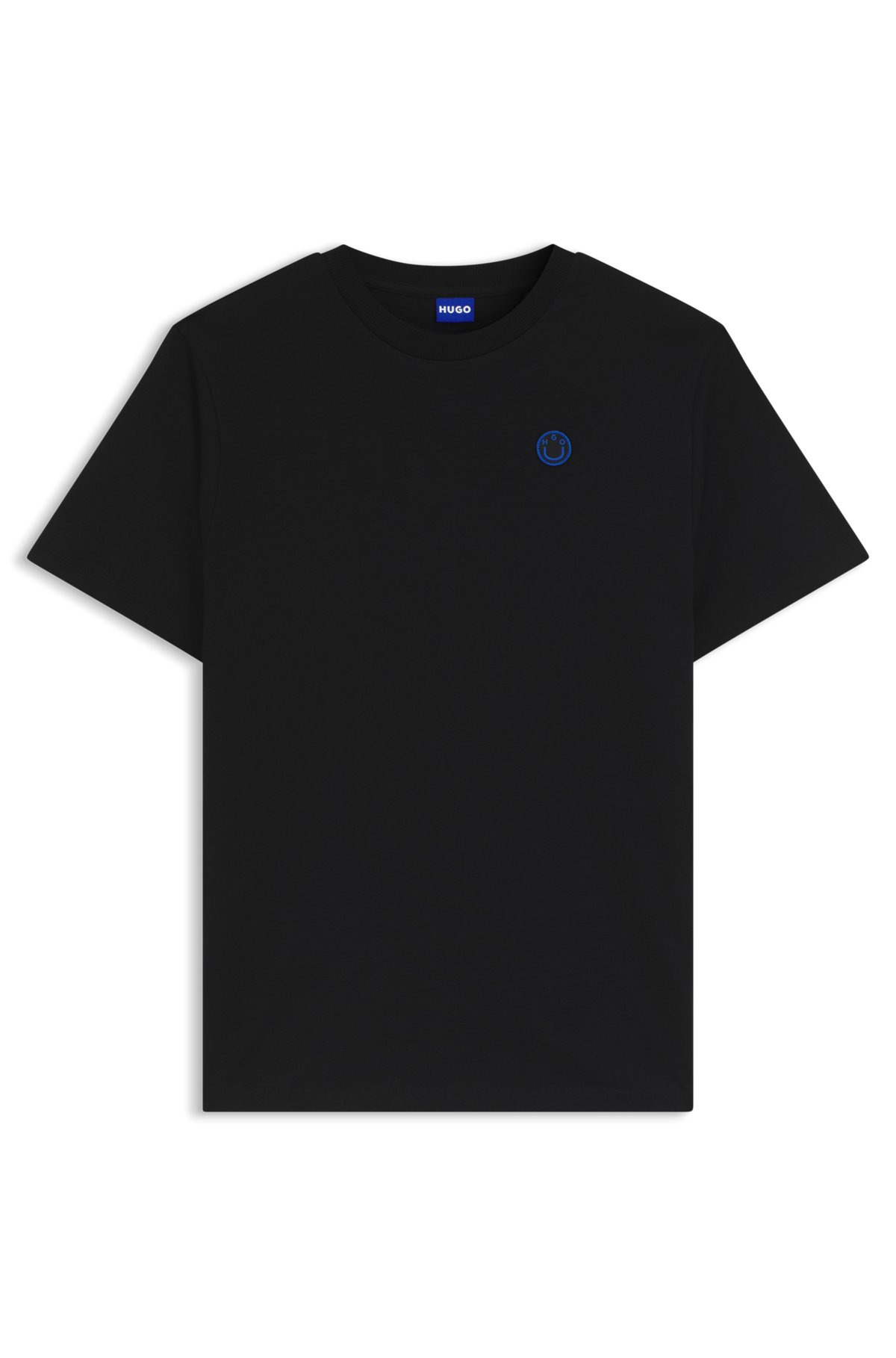 COTTON JERSEY T-SHIRT WITH CURVED LOGO - 1