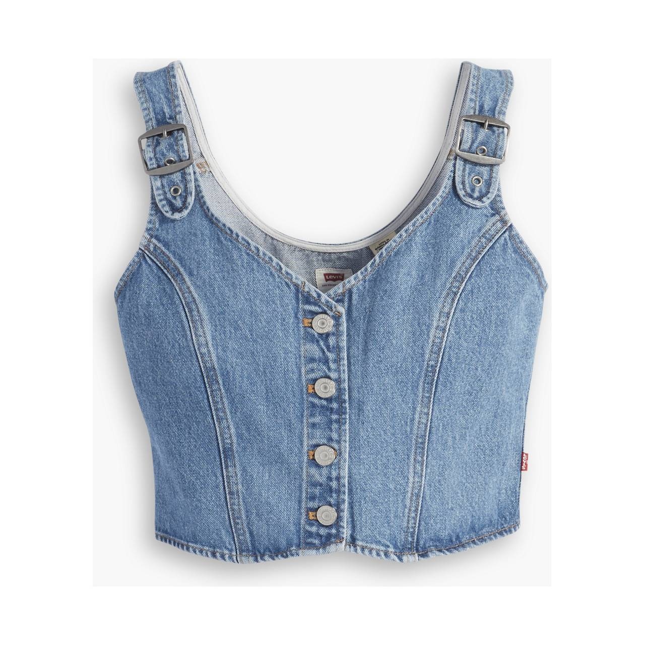 CHARLIE DENIM CROP TOP - 4