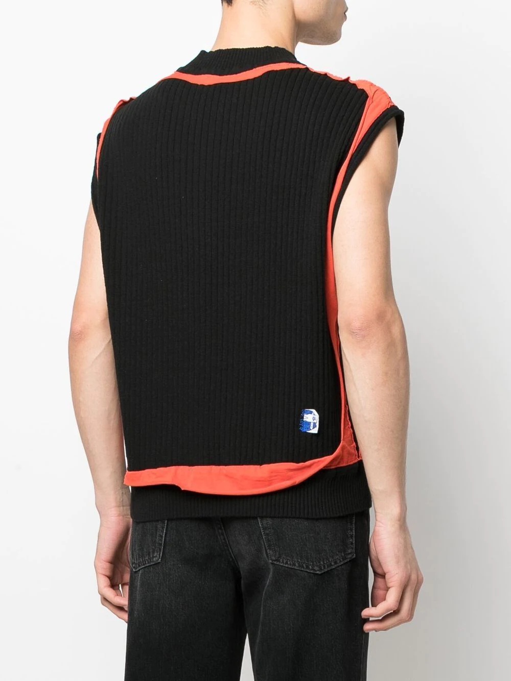 ribbed-knit V-neck vest - 4