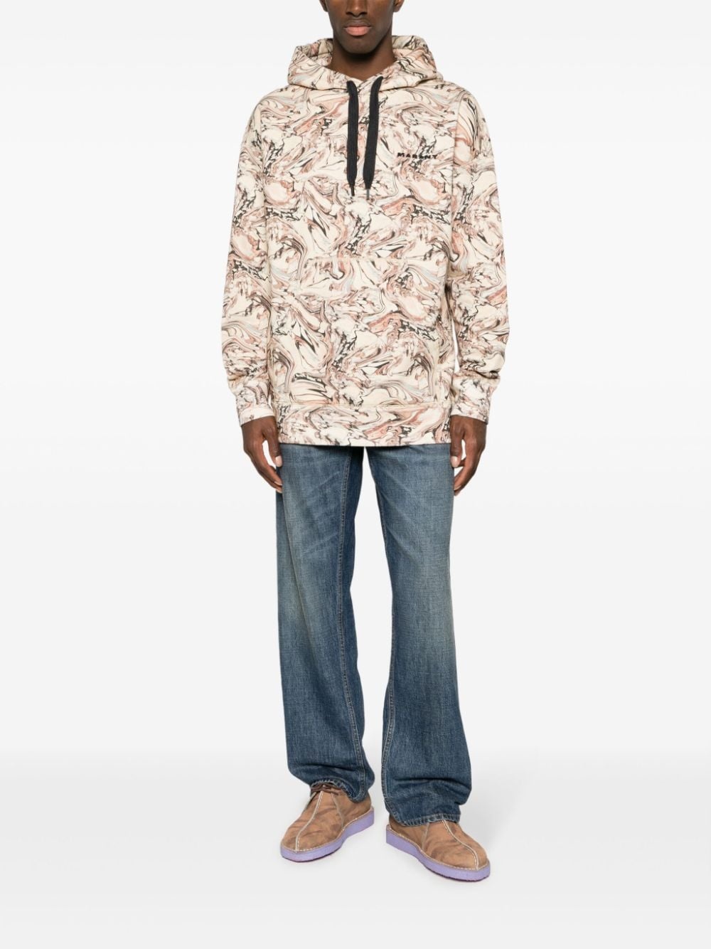 Marvin abstract-pattern cotton blend hoodie - 2