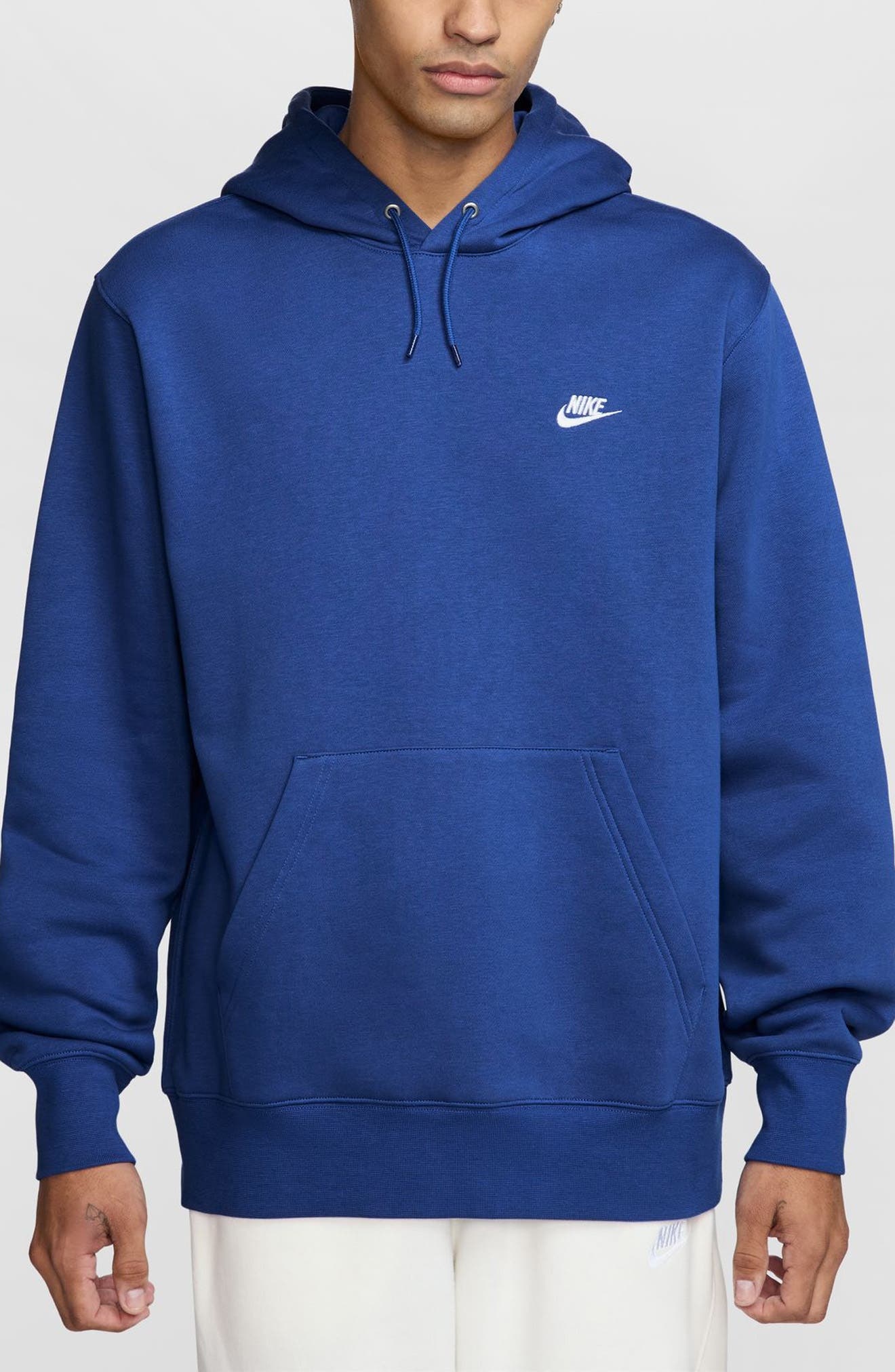 Nike Club Fleece Pullover Hoodie in Game Royal/White at Nordstrom - 1