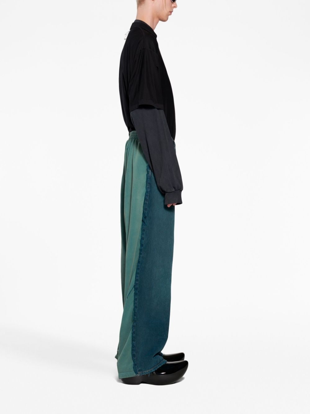 wide-leg panelled jeans - 3
