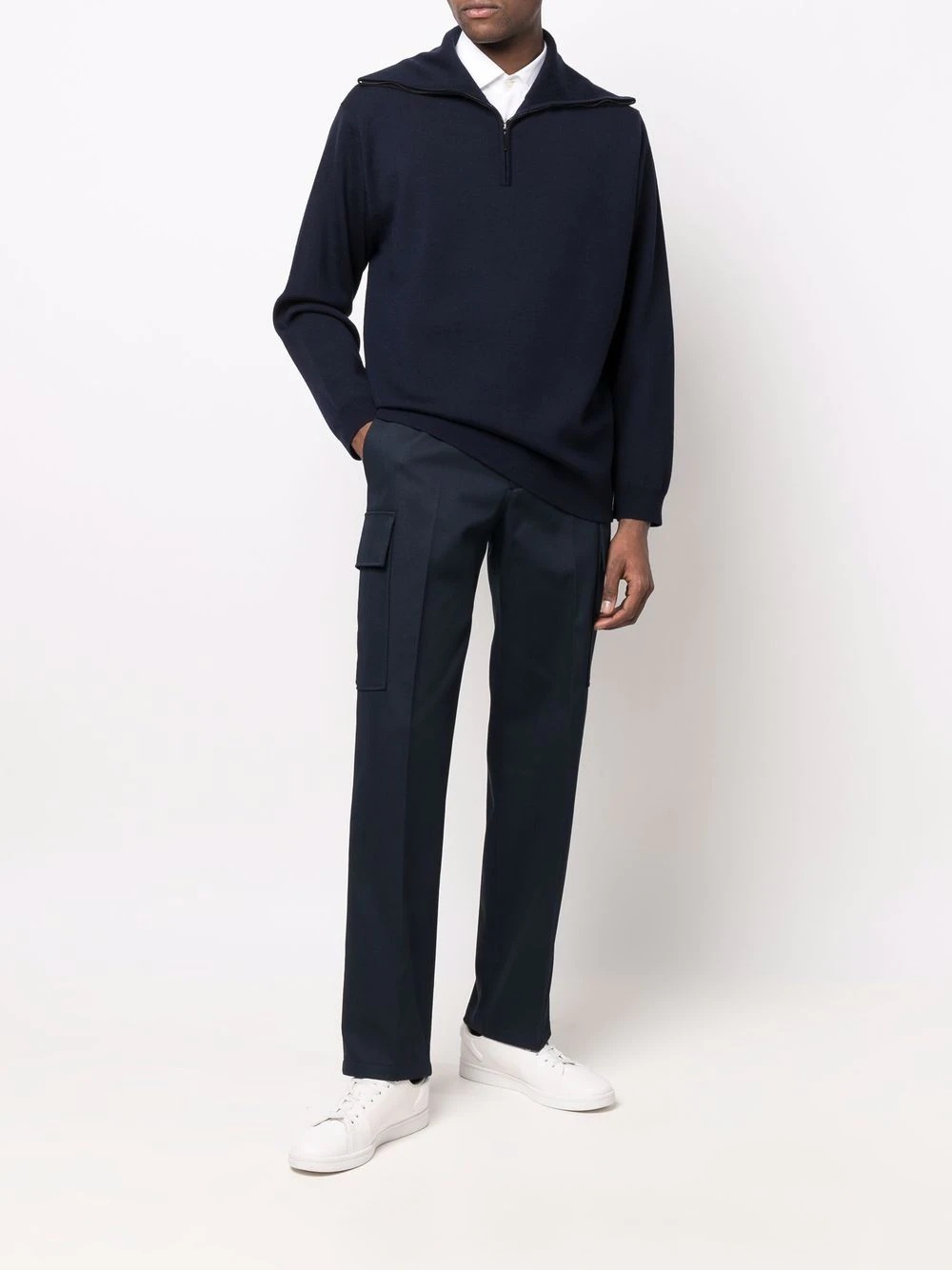 pocket-detail straight-leg trousers - 2