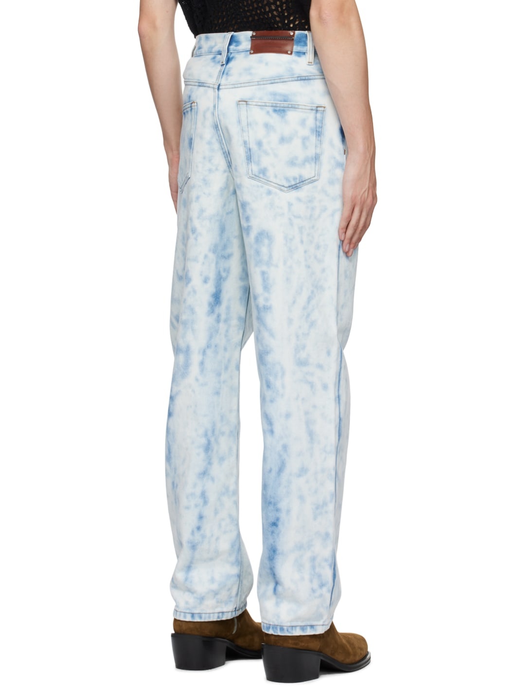 Off-White & Blue Tie-Dye Jeans - 3