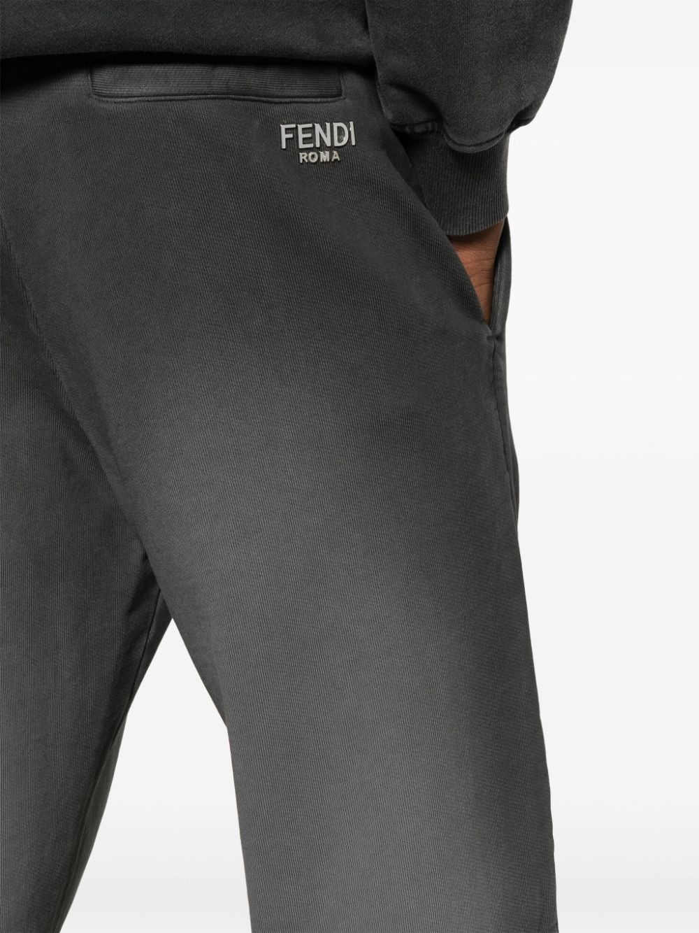 faded-effect cotton track pants - 5