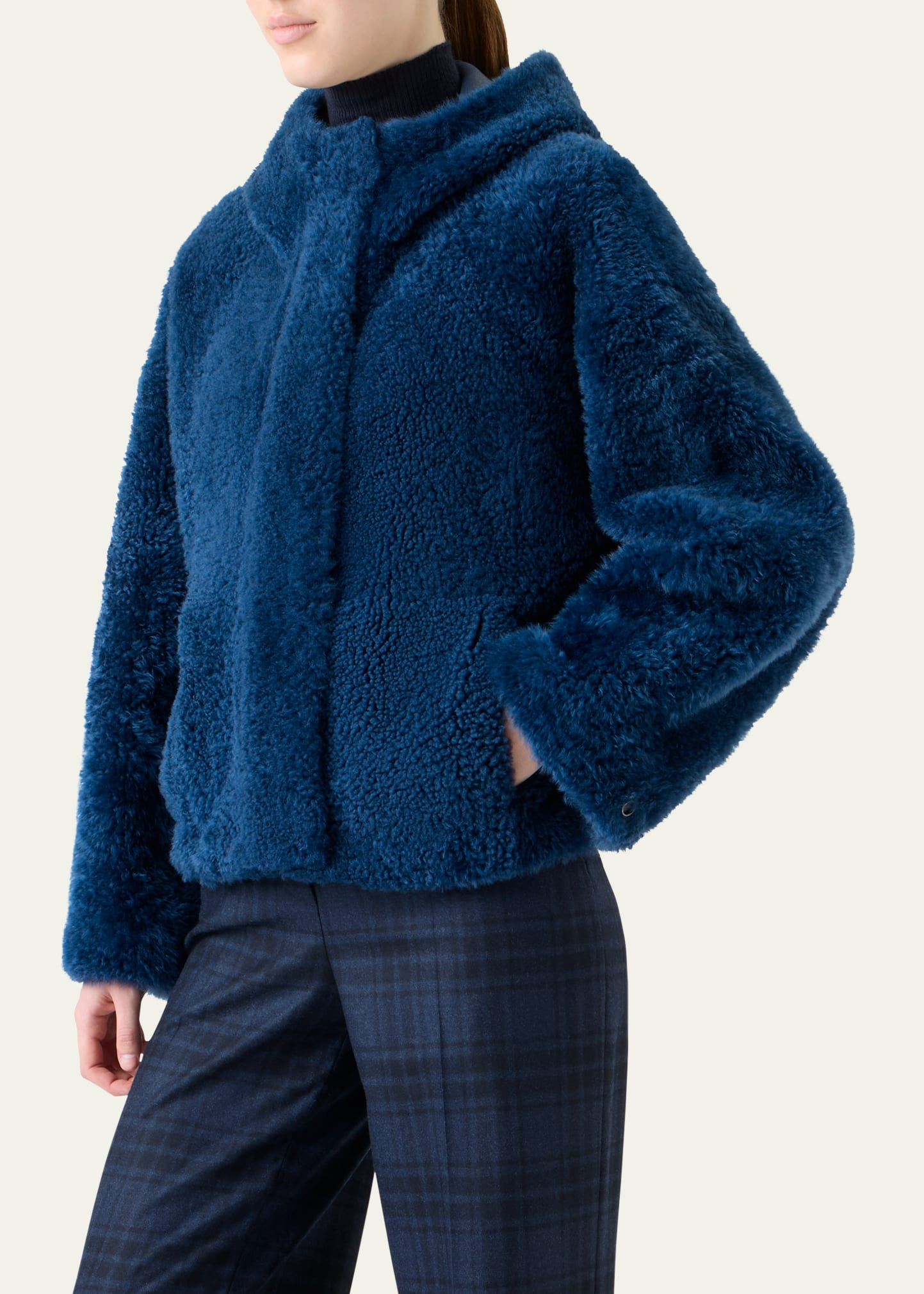 Gracie Lamb Shearling Hooded Jacket - 4