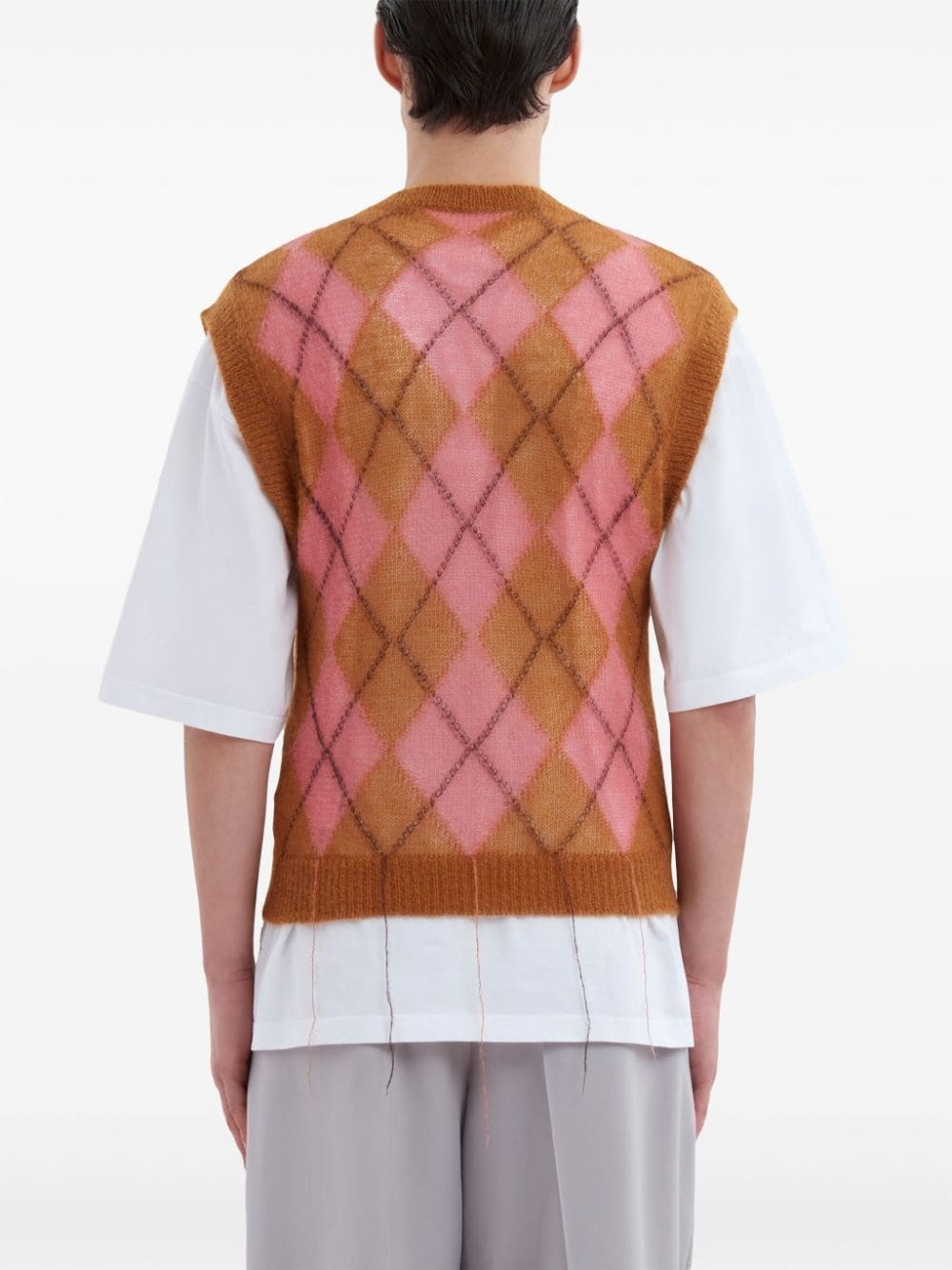 argyle-intarsia V-neck vest - 3