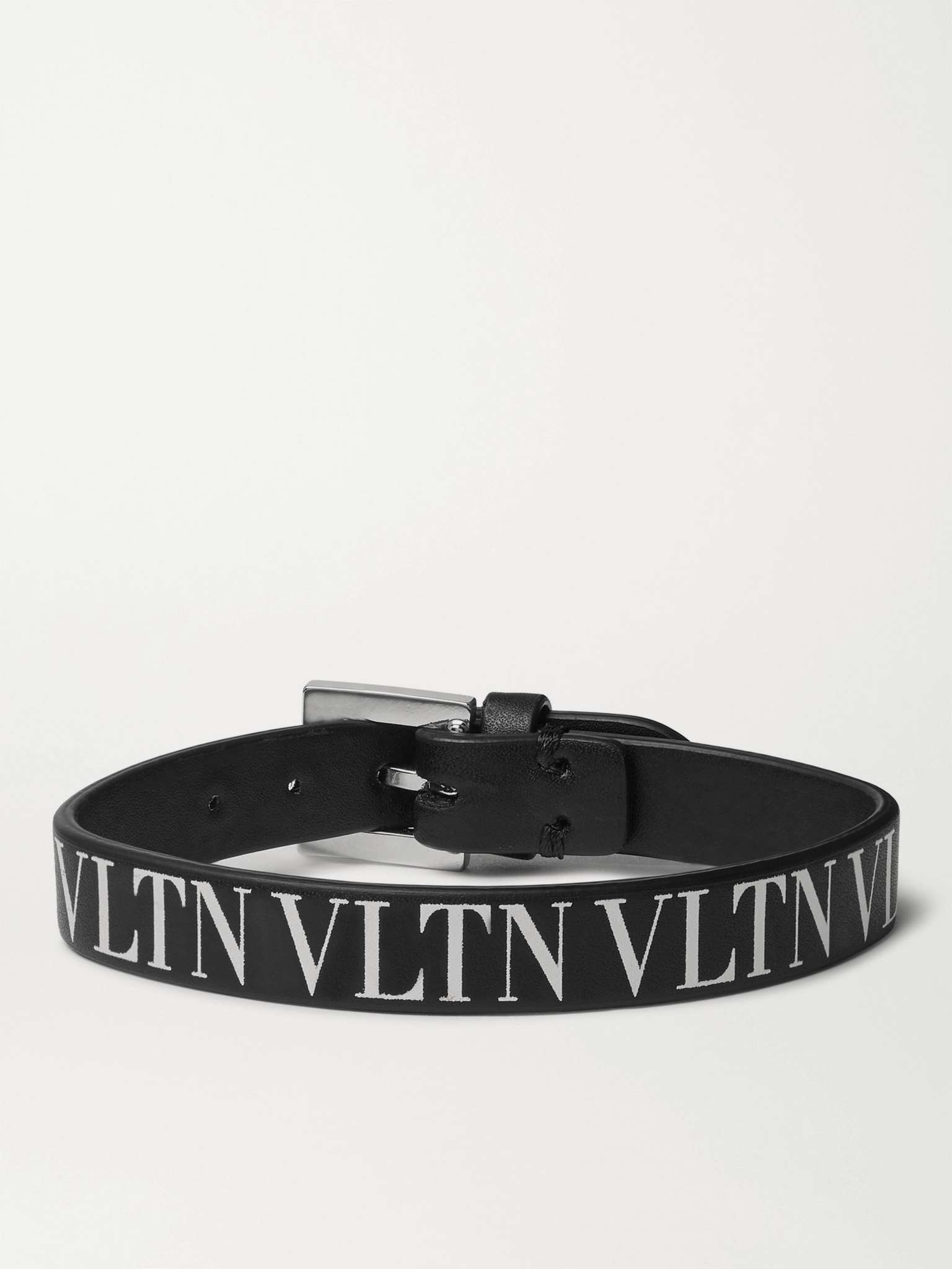 Valentino Garavani Logo-Print Leather Bracelet - 1