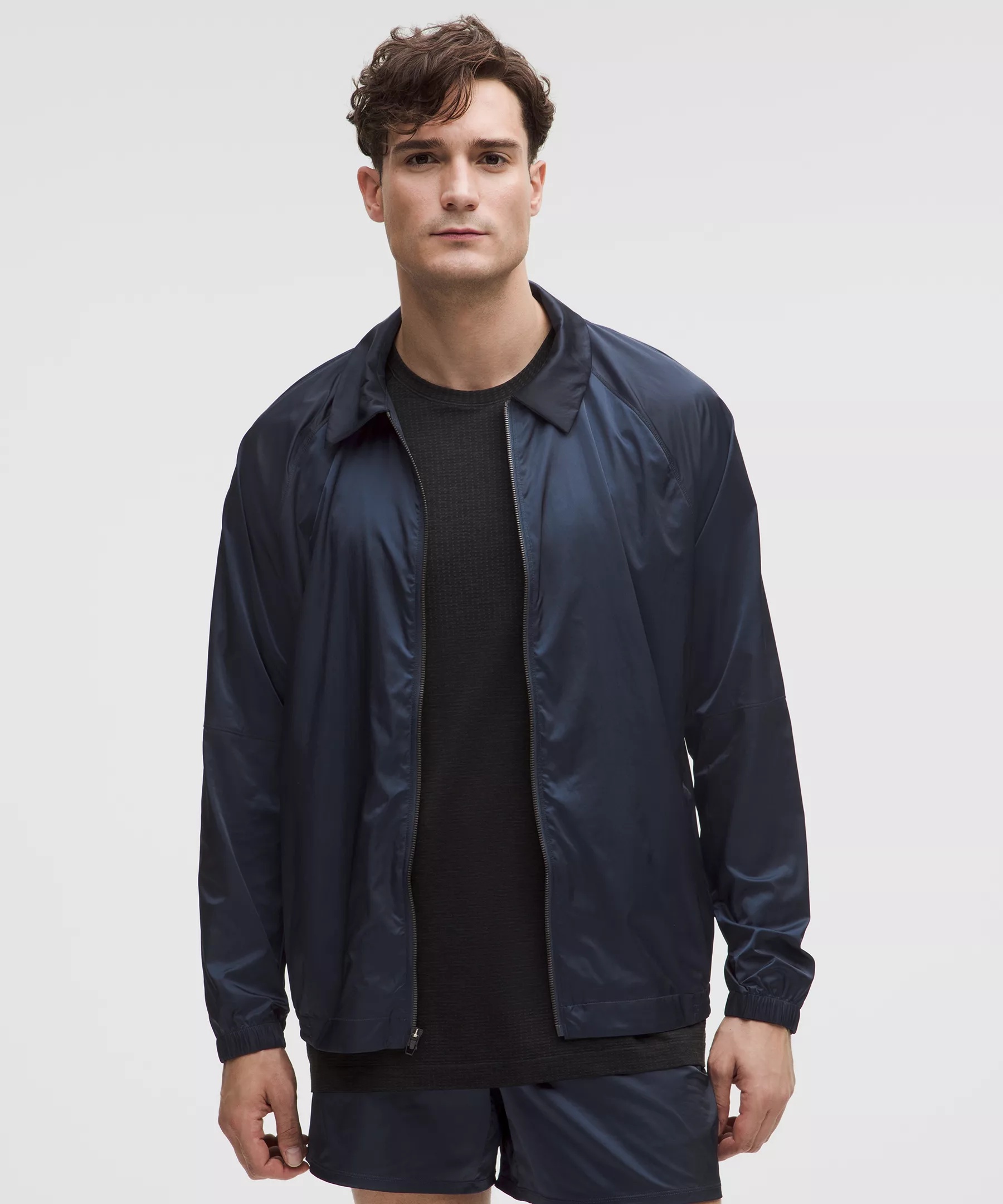 Stretch Satin Nylon Track Jacket - 1