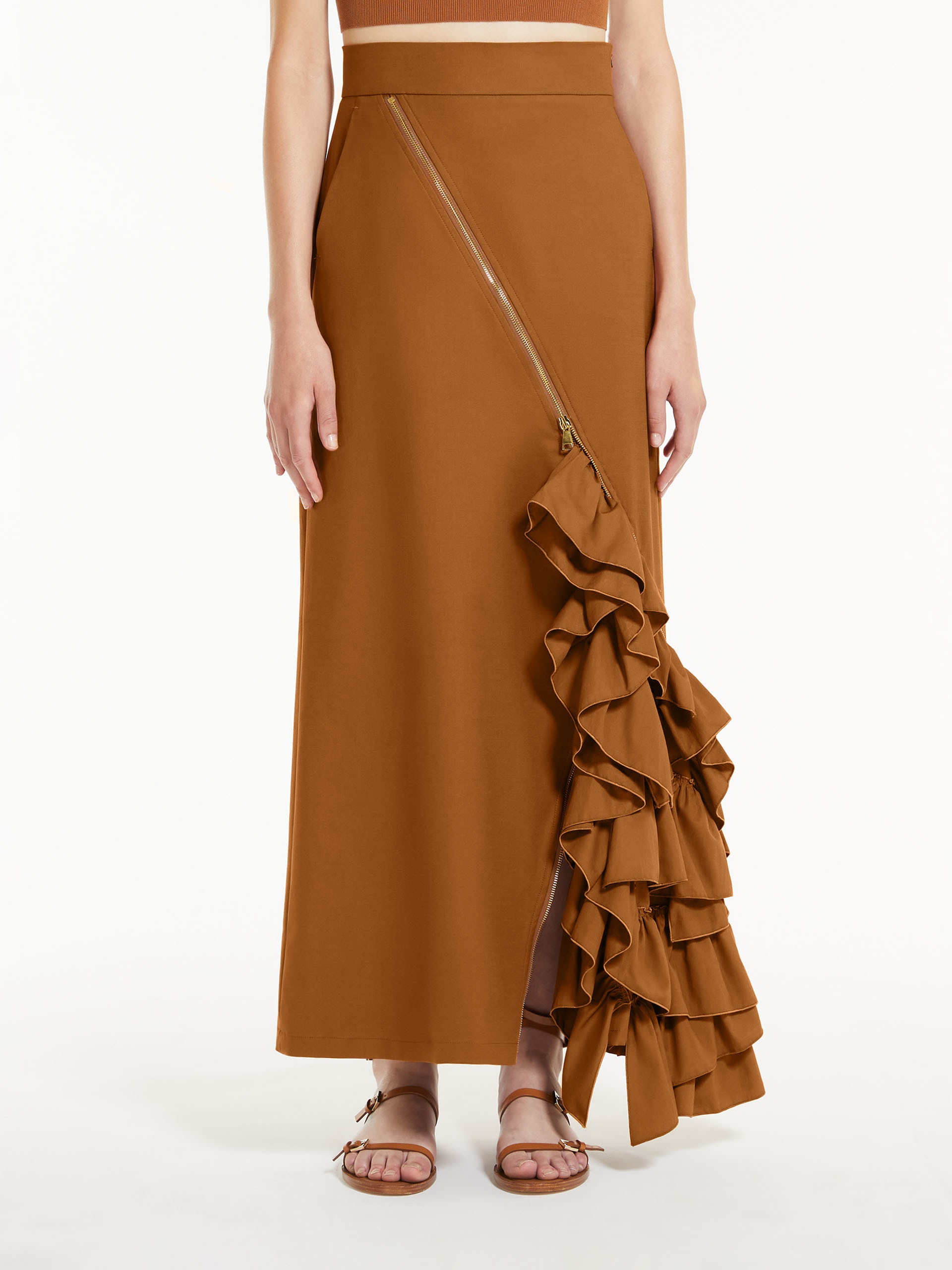 FUNGHI Gabardine skirt with ruffles - 3