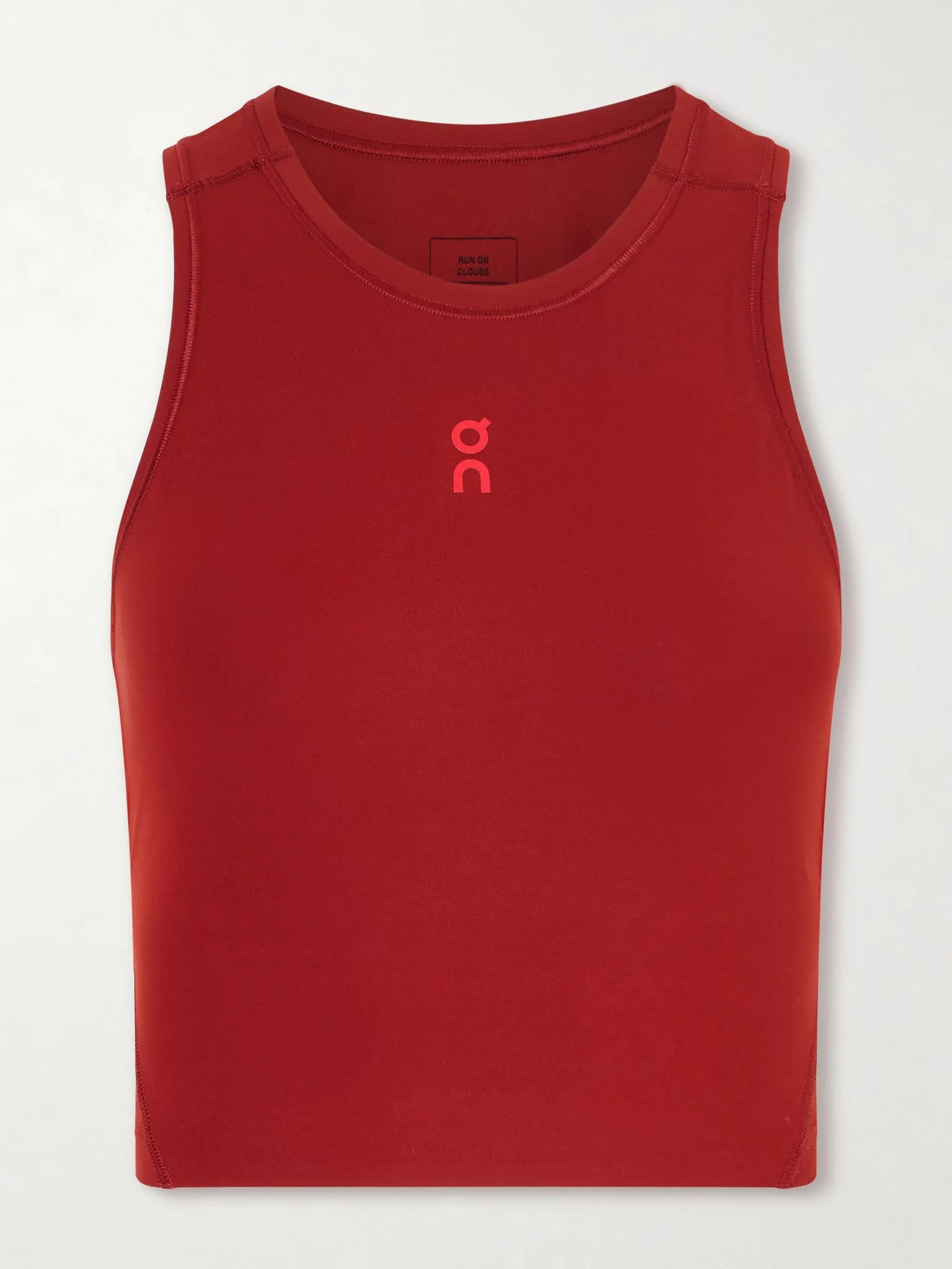 Year Of The Horse cropped printed stretch recycled top Red - 1